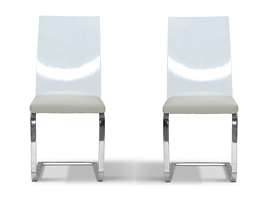 Chaise Design NUDE - Gris/Taupe - Lot de 2