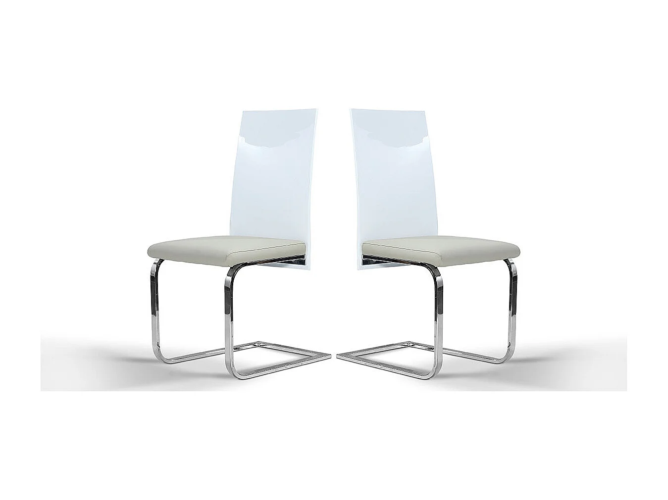 Chaise Design NUDE - Gris/Taupe - Lot de 2