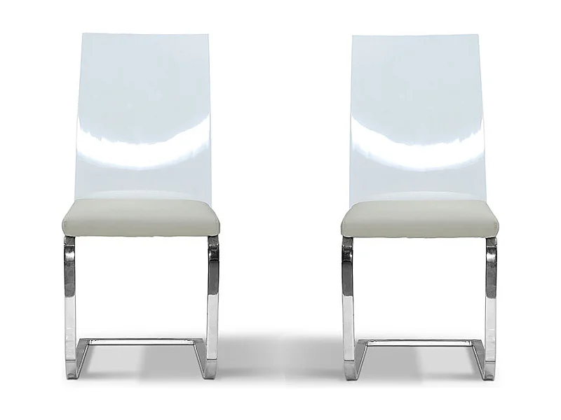 Chaise Design NUDE - Gris/Taupe - Lot de 2