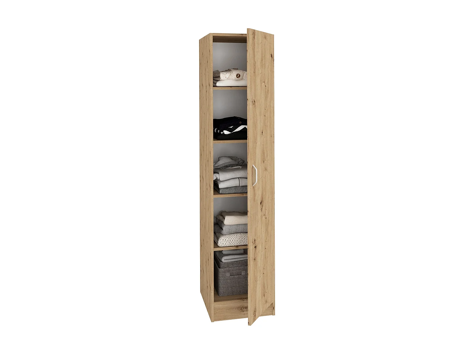 Armoire haaus Remi, 1 porte, avec étagères, Chêne Artisan, 40 x 51 x 170 cm