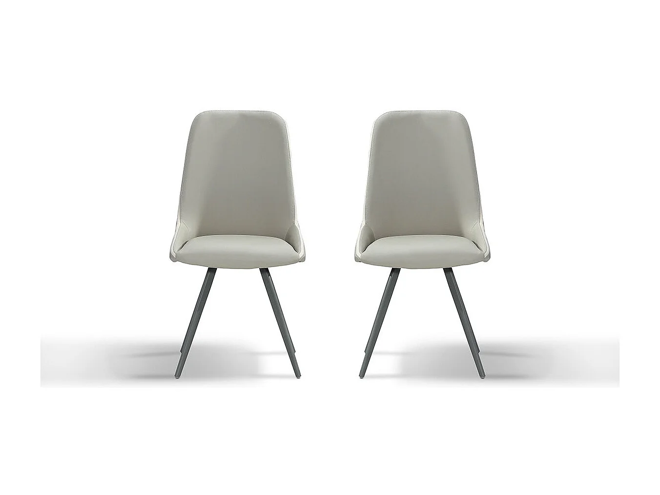 Chaise Design ISORA - Gris/Taupe - Lot de 2