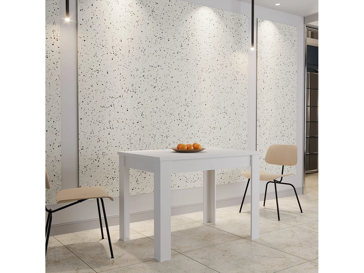 Table de cuisine haaus Zeta, Blanc, 102 x 69 x 75 cm
