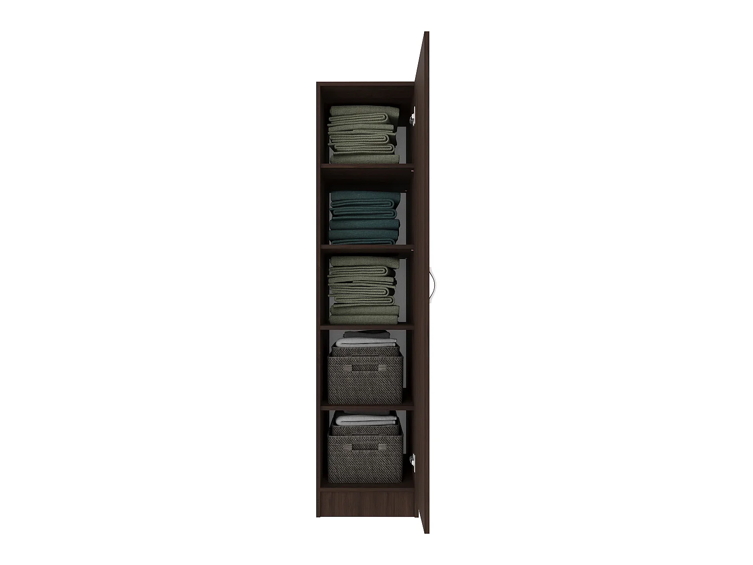Armadio haaus Remi, 1 anta, con ripiani, Rovere Bronzo, 40 x 51 x 170 cm