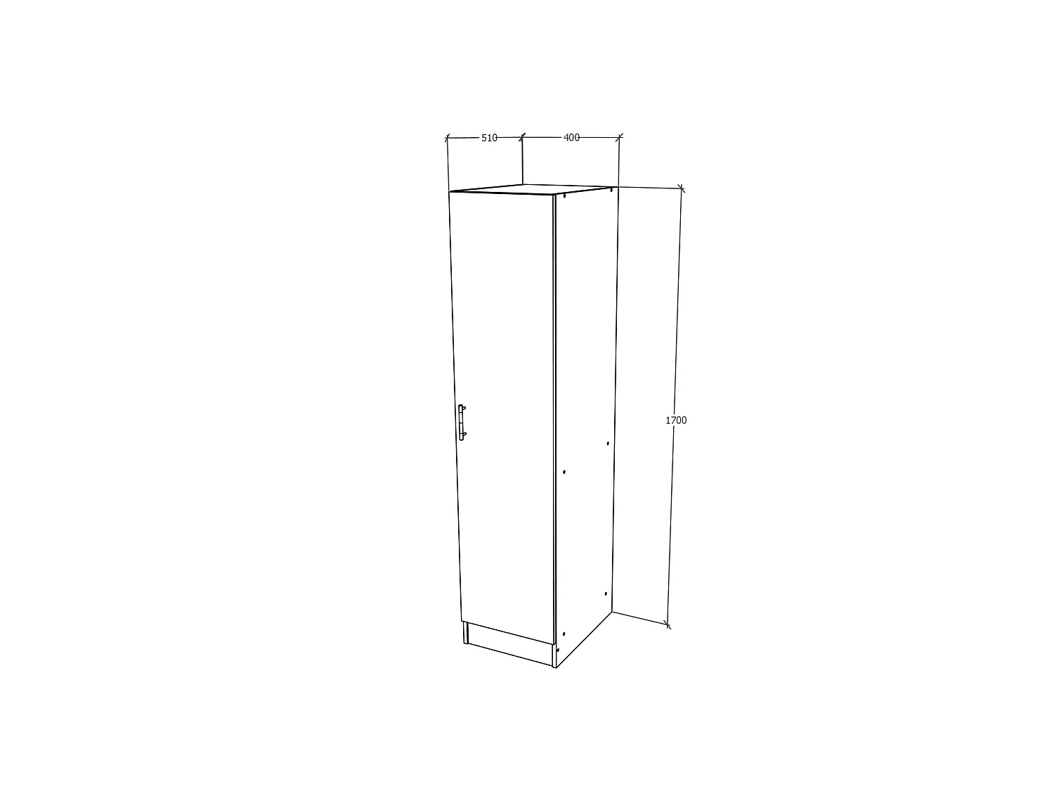 Armadio haaus Remi, 1 anta, con ripiani, Rovere Bronzo, 40 x 51 x 170 cm