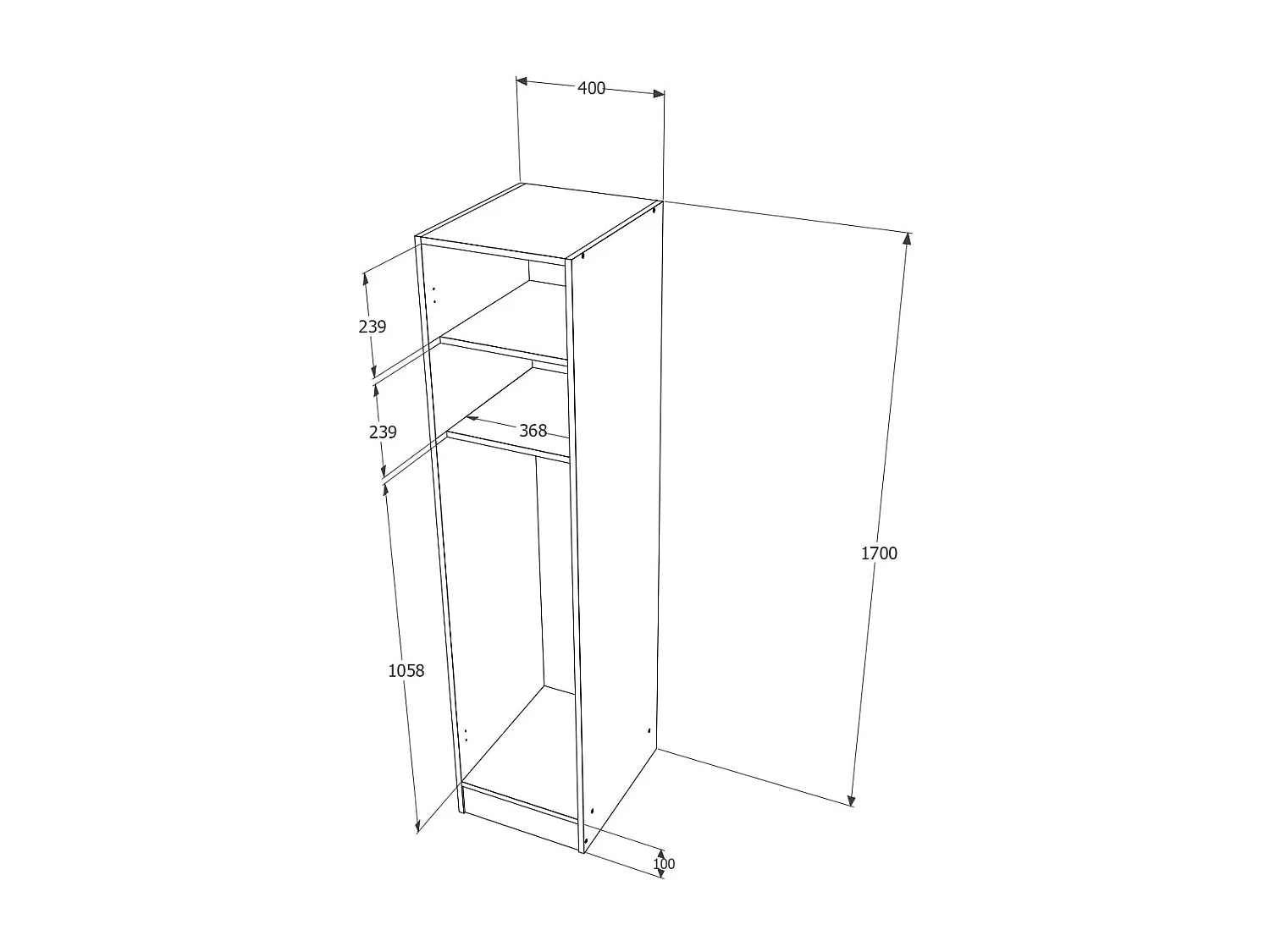Armoire haaus Pedro, 1 porte, Chêne Artisan/Anthracite, 40 x 51 x 170 cm