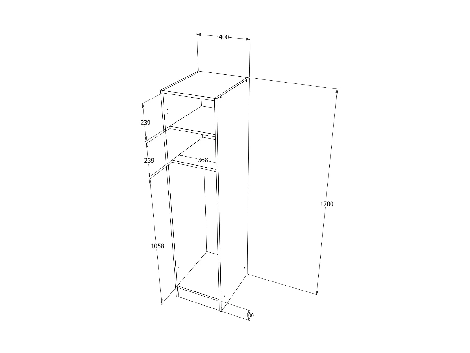 Armario haaus Pedro, 1 puerta, Roble Artisan/Antracita, 40 x 51 x 170 cm