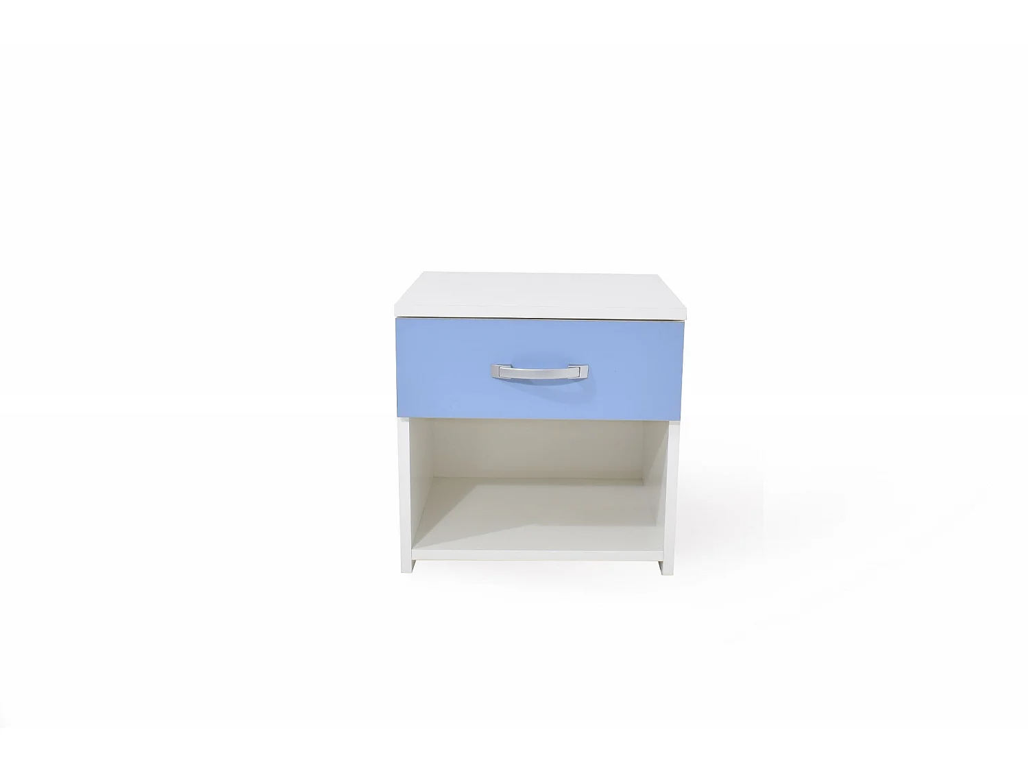 Mesa de cabeceira haaus Leco, 1 gaveta, branco/azul, 40 x 35 x 40 cm