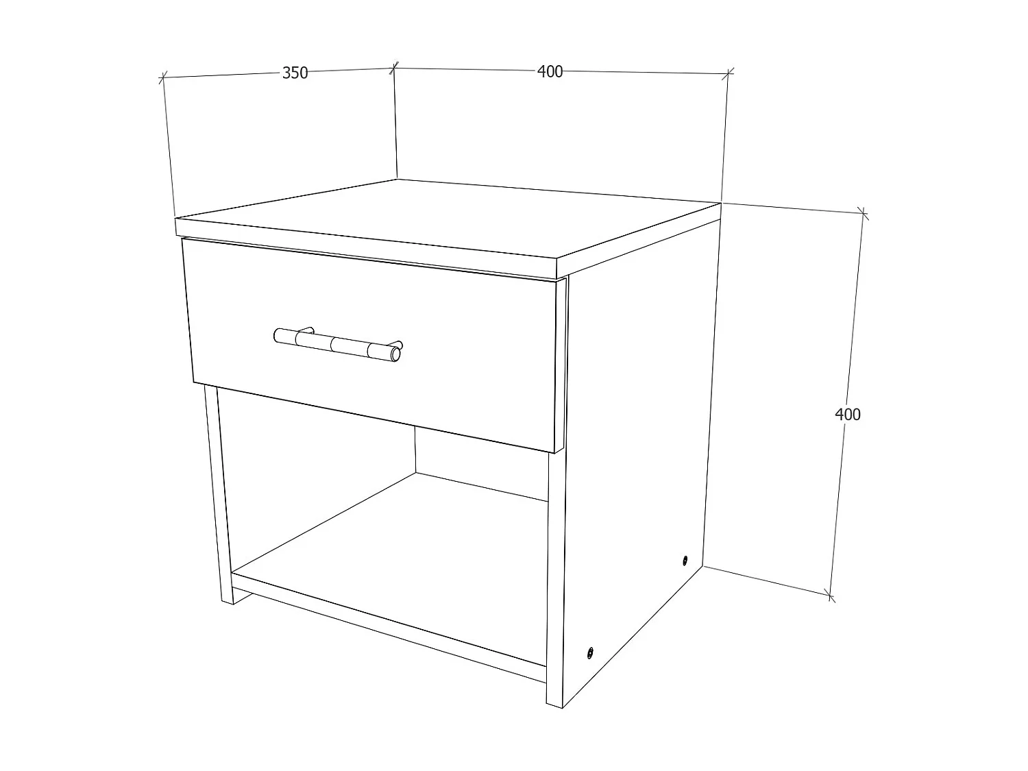 Comodino haaus Leco, 1 cassetto, Bianco/Blu, 40 x 35 x 40 cm