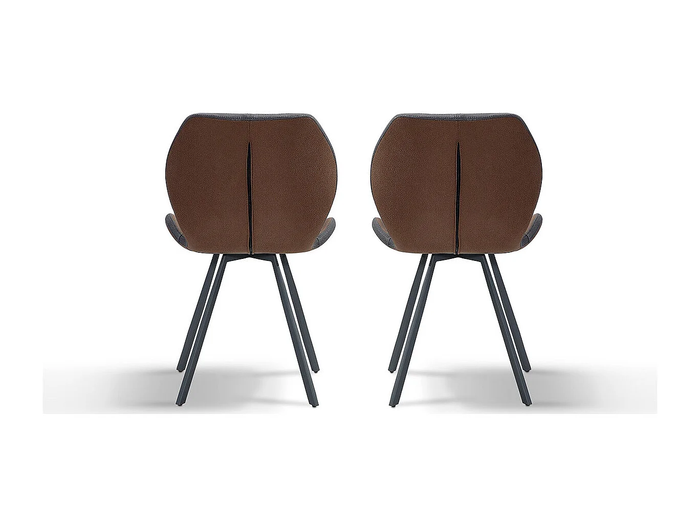 Chaise Design WEST - Marron/Gris - Lot de 2