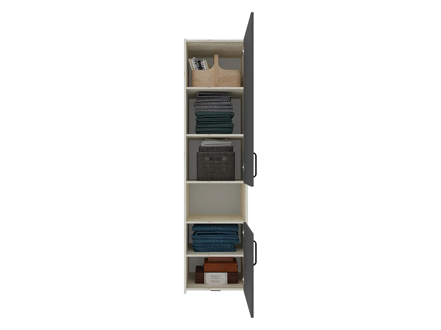 Armadio haaus Malmo, 2 ante, con spazio, Rovere Bianco/Antracite, 50 x 42 x 200 cm
