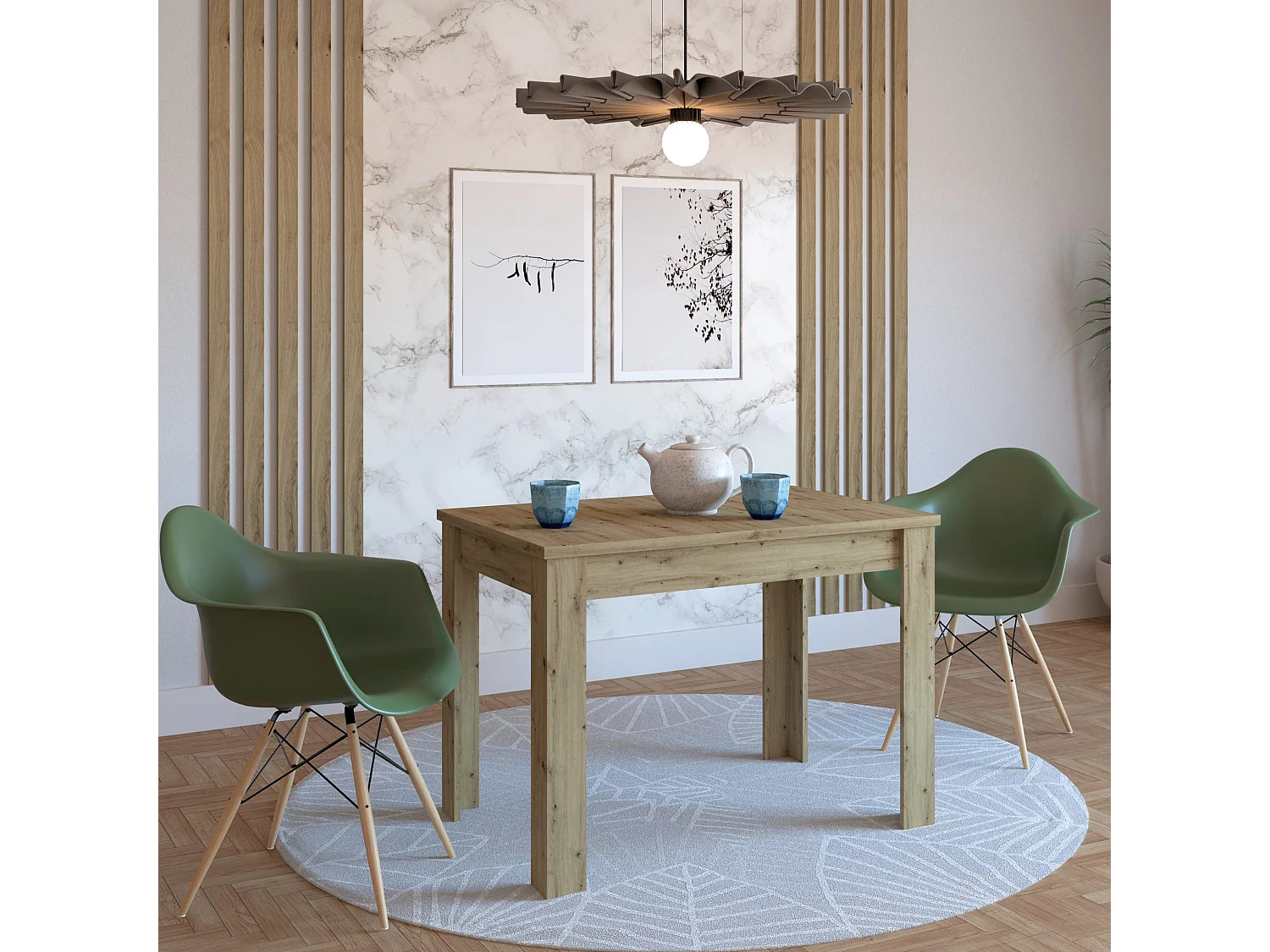 Table de cuisine haaus Zeta, Chêne Artisan, 102 x 69 x 75 cm