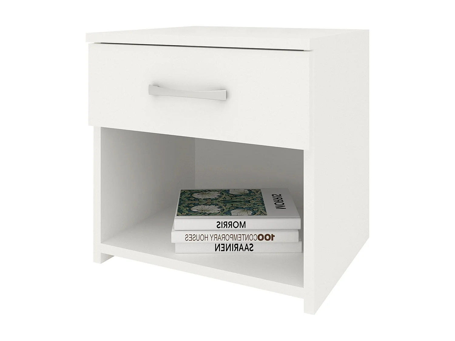 Set de 2 tables de chevet haaus Remi, 1 tiroir, Blanc, 40 x 35 x 40 cm