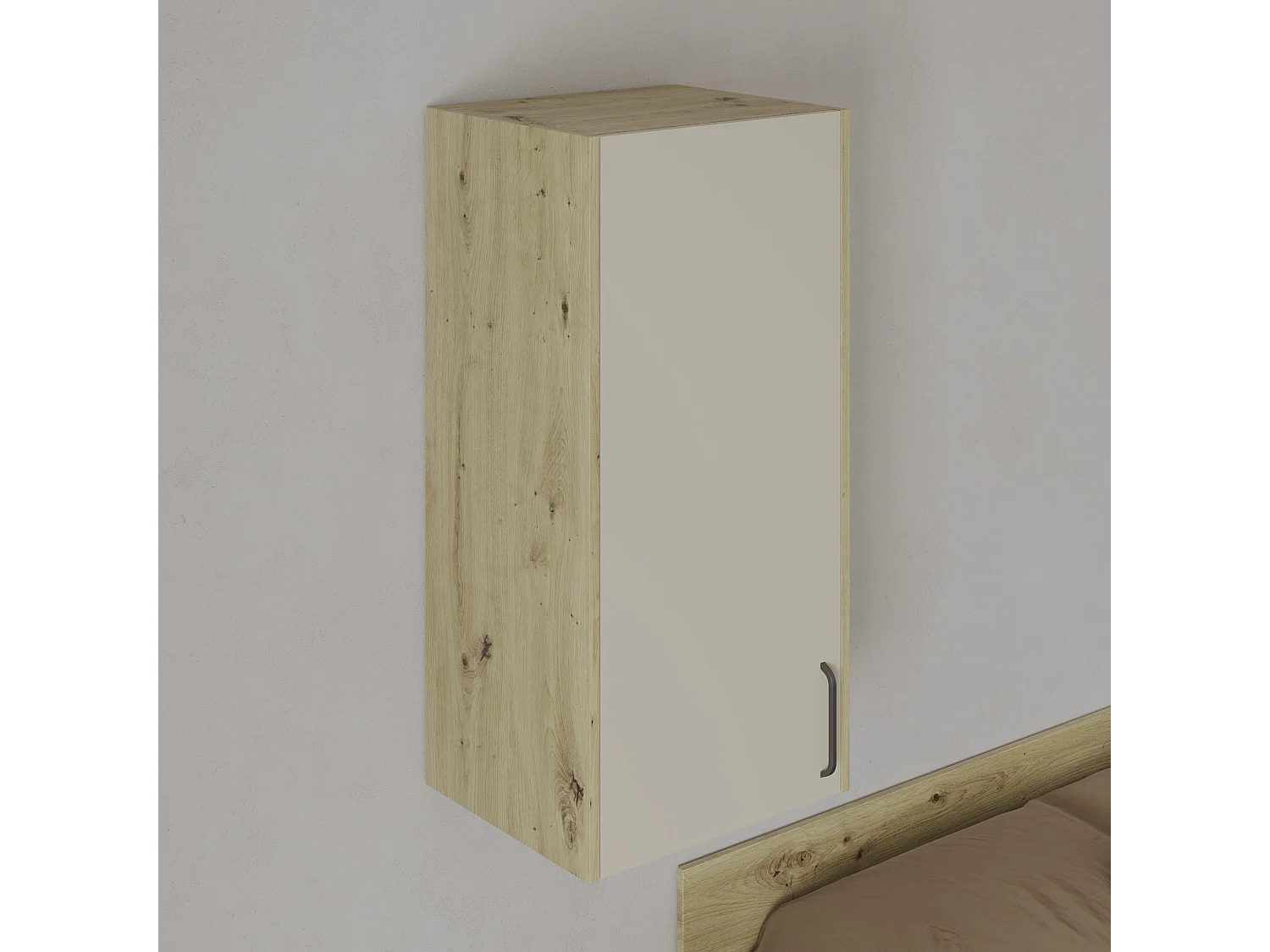 Armário suspenso haaus Malmo, 1 porta, Carvalho Artisan/Argile, 50 x 42 x 104 cm