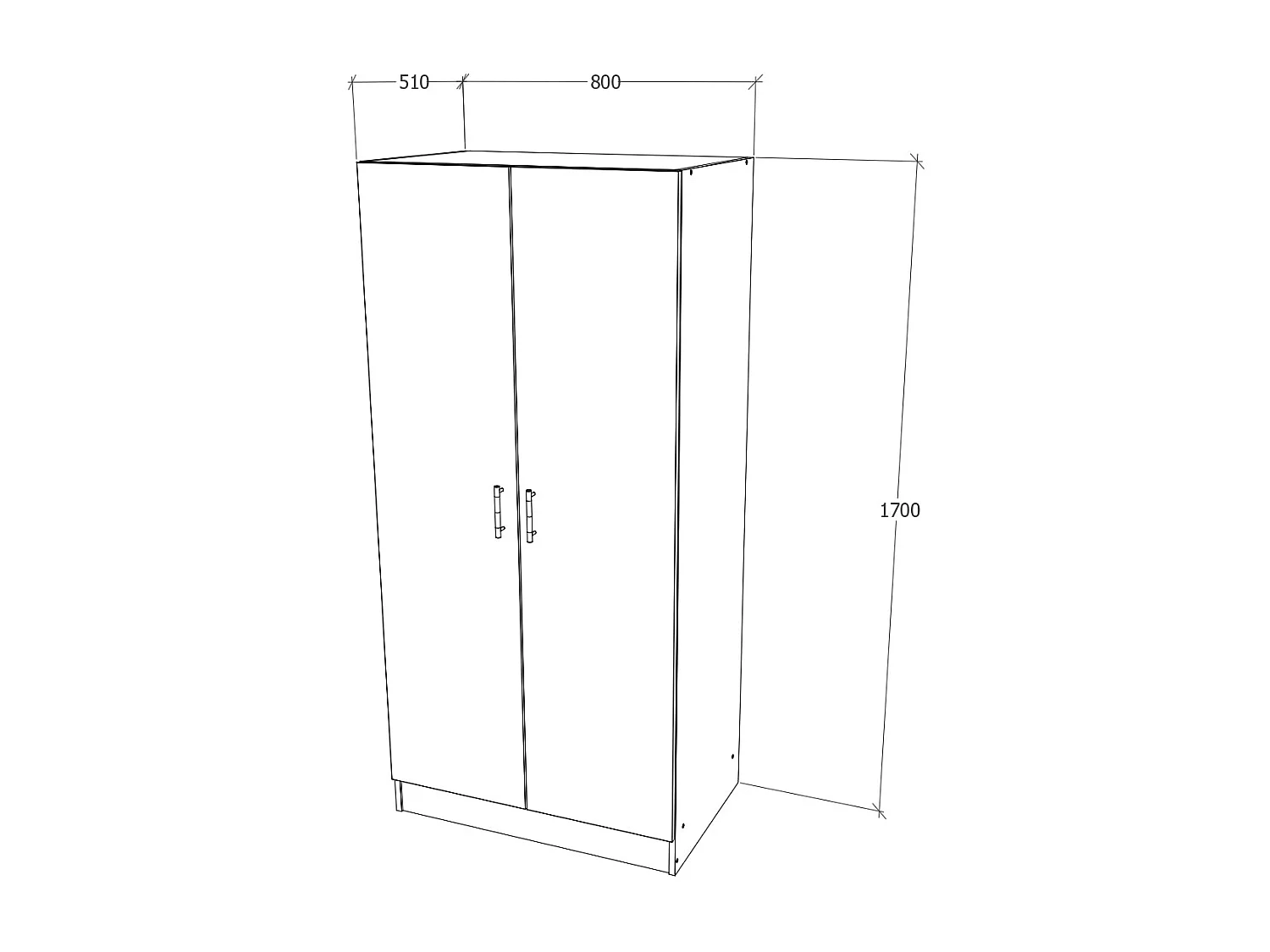 Armario haaus Pedro, 2 puertas, Roble Artisan/Antracita, 80 x 51 x 170 cm