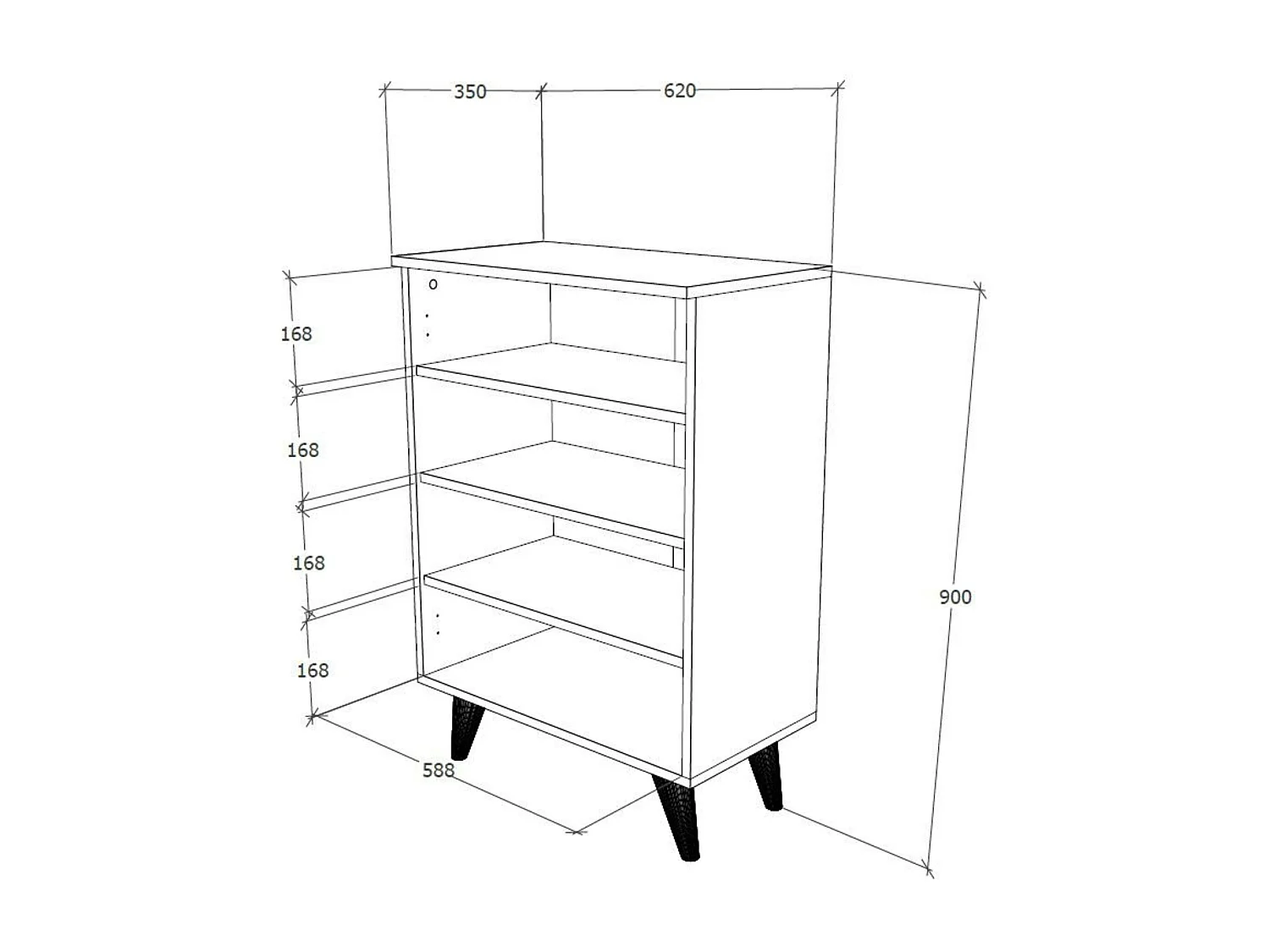 Meuble À Chaussures haaus Luton, 2 Portes, Blanc, 62 x 35 x 90 cm