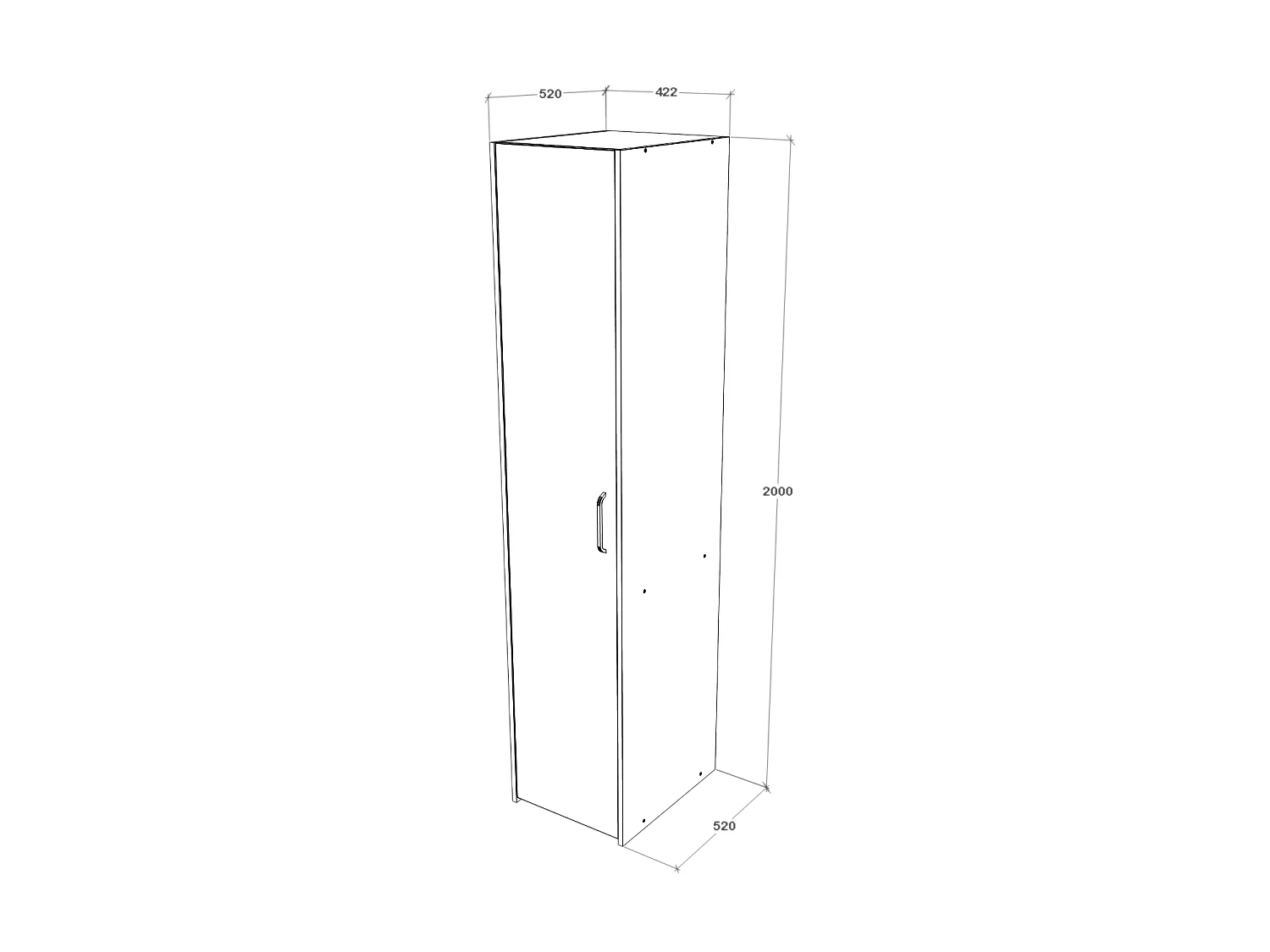Armadio haaus Malmo, 1 anta, con ripiani, Rovere Artisan/Argilla, 42 x 52 x 200 cm