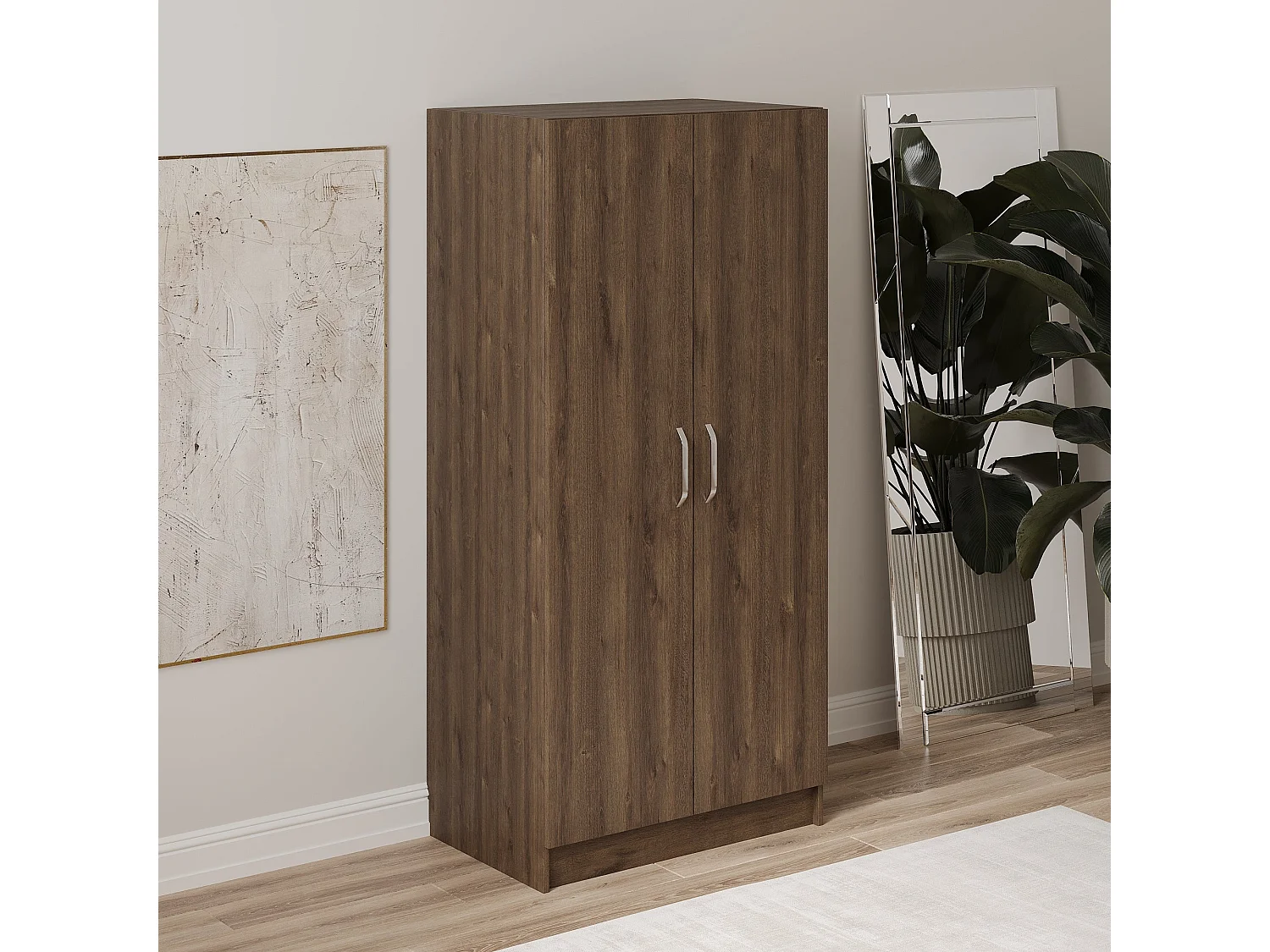 Armario haaus Remi, 2 puertas, Roble Bronce, 80 x 51 x 170 cm