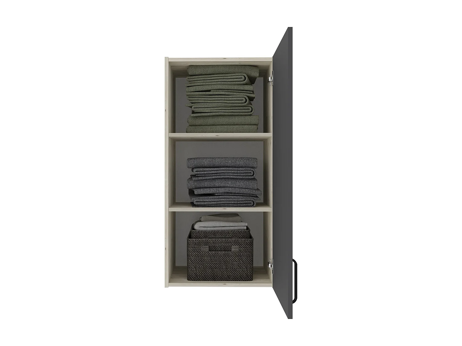 Armadio pensile haaus Malmo, 1 Anta, Rovere bianco/Antracite, 50 x 42 x 104 cm