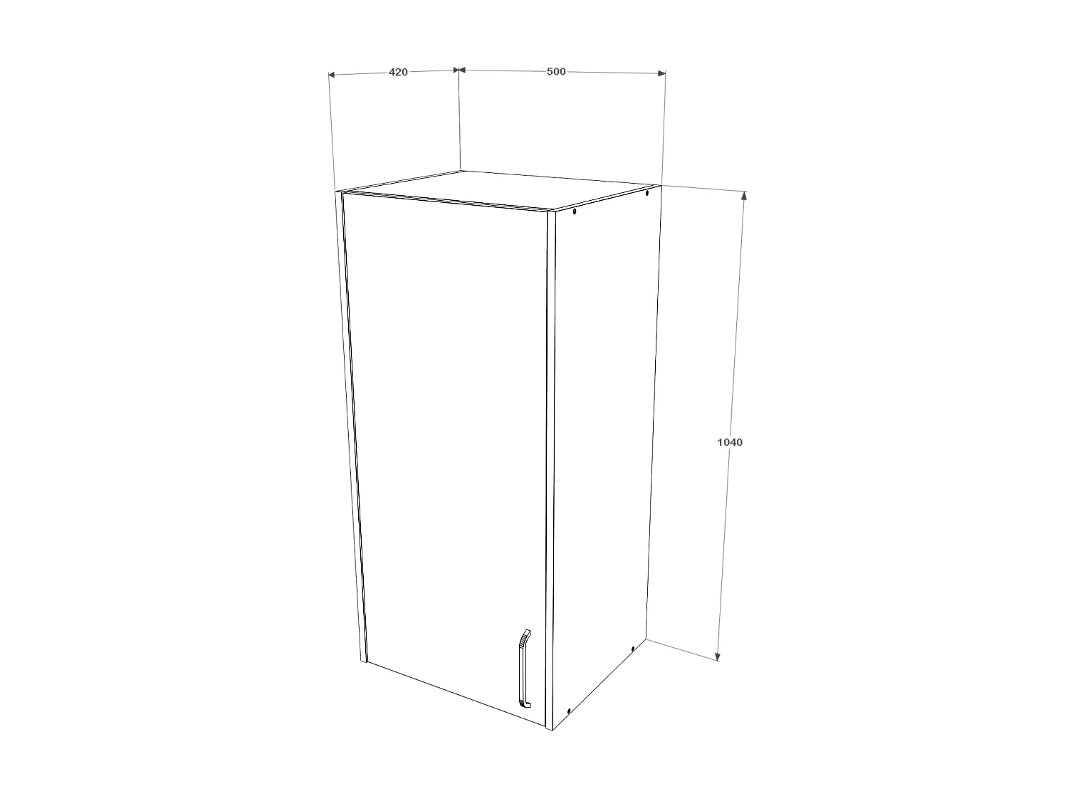 Armadio pensile haaus Malmo, 1 Anta, Rovere bianco/Antracite, 50 x 42 x 104 cm