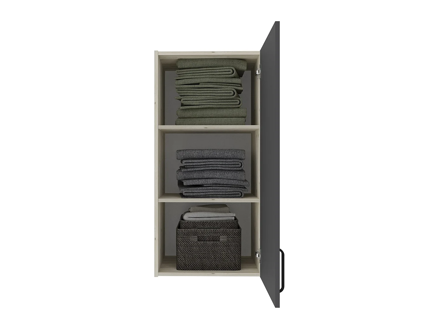 Armadio pensile haaus Malmo, 1 Anta, Rovere bianco/Antracite, 50 x 42 x 104 cm