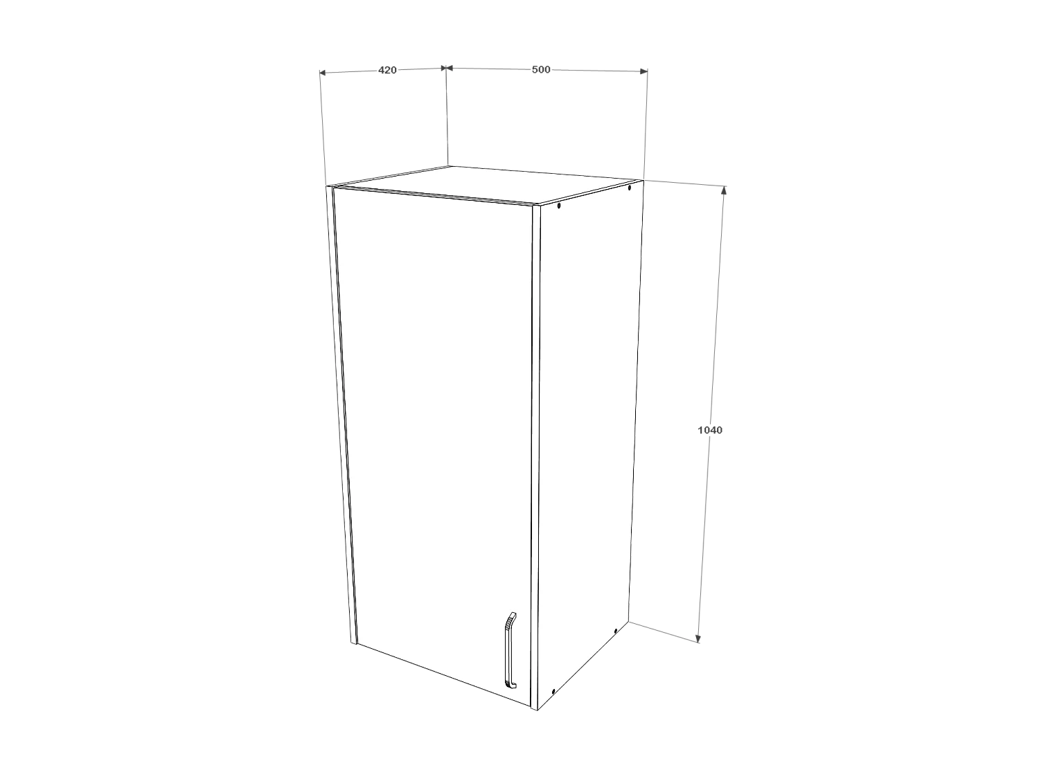 Armoire suspendue haaus Malmo, 1 Porte, Chêne Blanc/Anthracite, 50 x 42 x 104 cm
