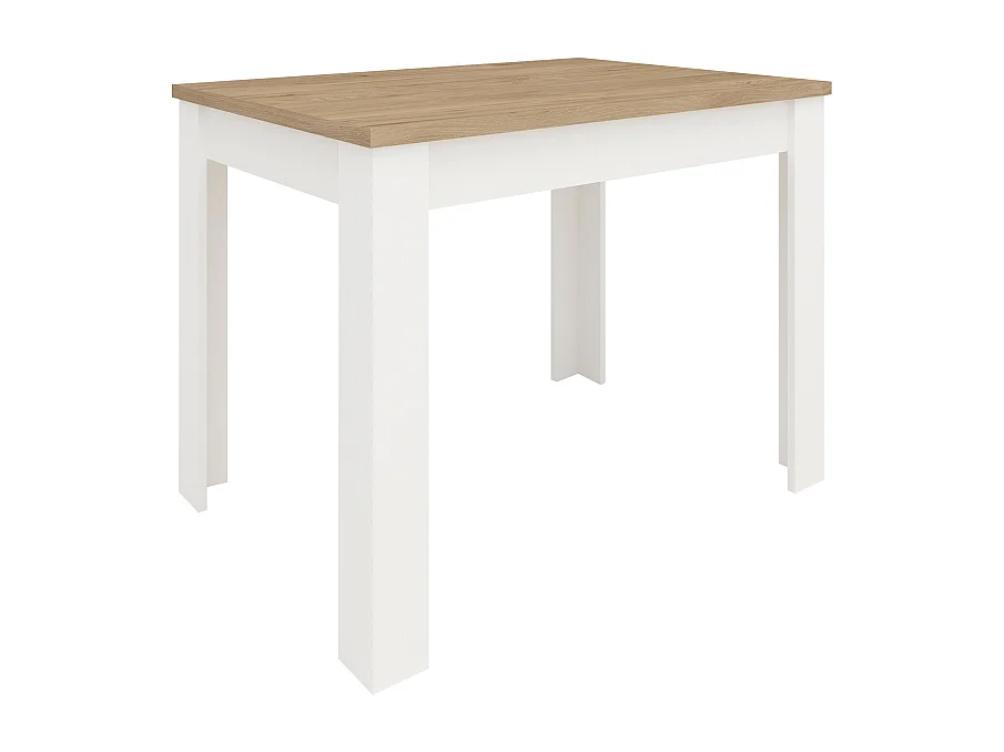 Table de cuisine haaus Zeta, Bois Naturel/Blanc, 102 x 69 x 75 cm