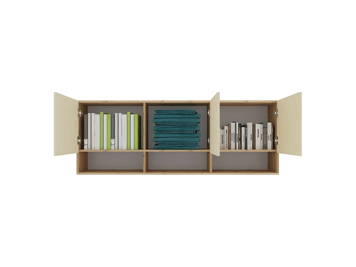 haaus Malmo, armadio sospeso, 3 ante, Rovere/argilla lavorato a mano, 164 x 27 x 60 cm