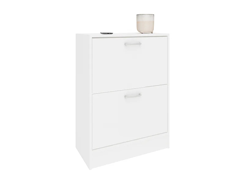 Mueble zapatero Rin, 2 puertas, Blanco, 63 x 30 x 85 cm