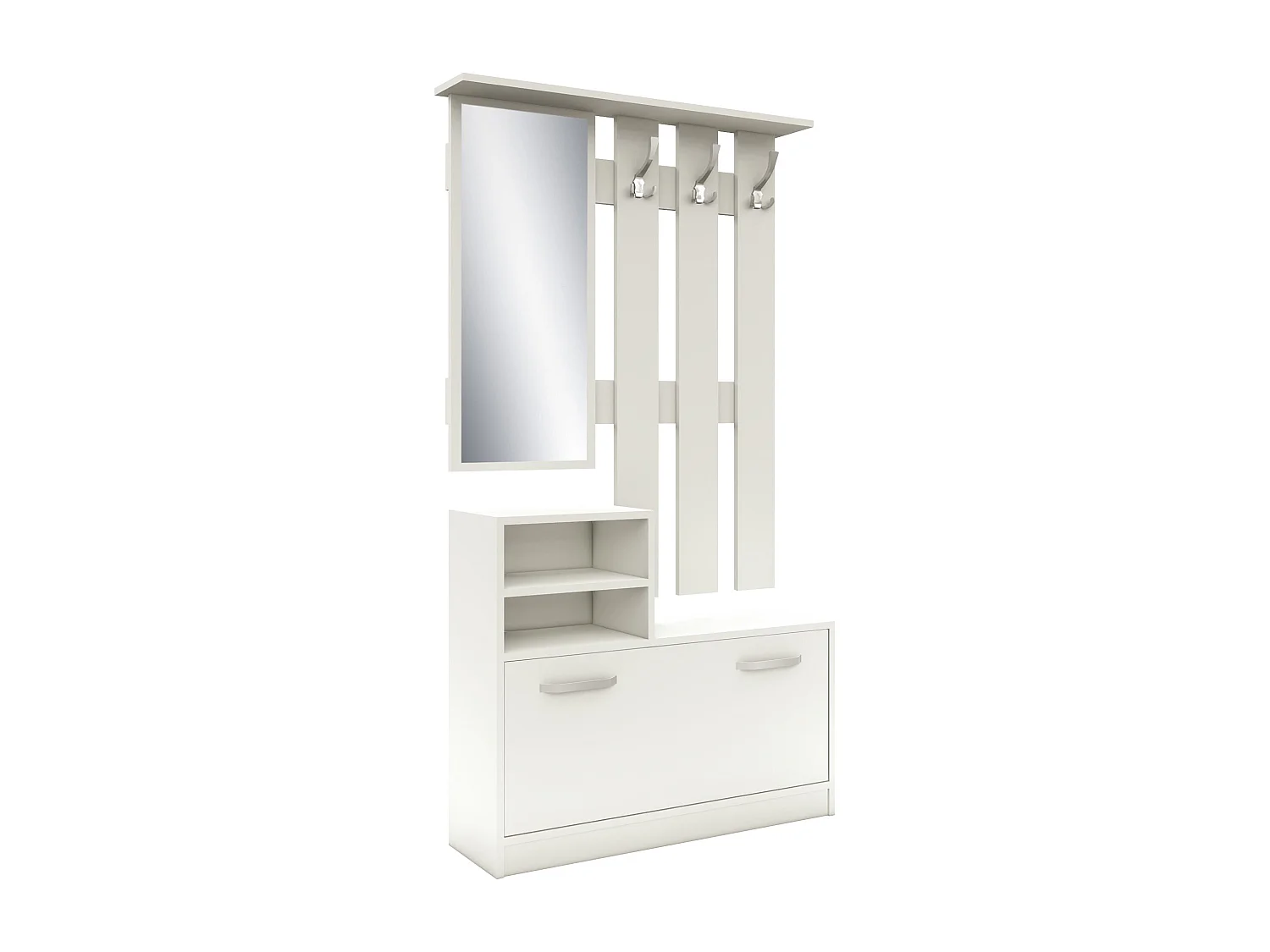 Porte-manteau Lyon, Blanc, L 85 x l 24 x H 180 cm