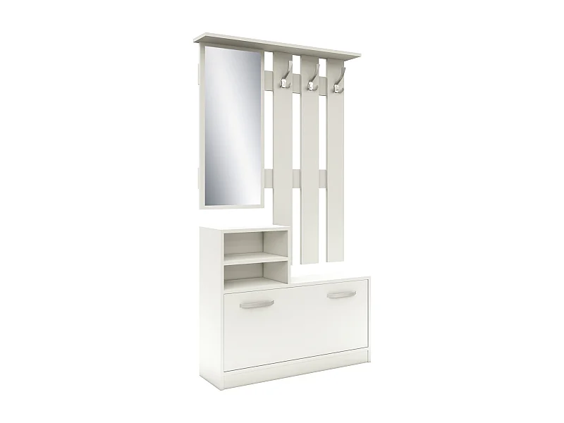 Porte-manteau Lyon, Blanc, L 85 x l 24 x H 180 cm