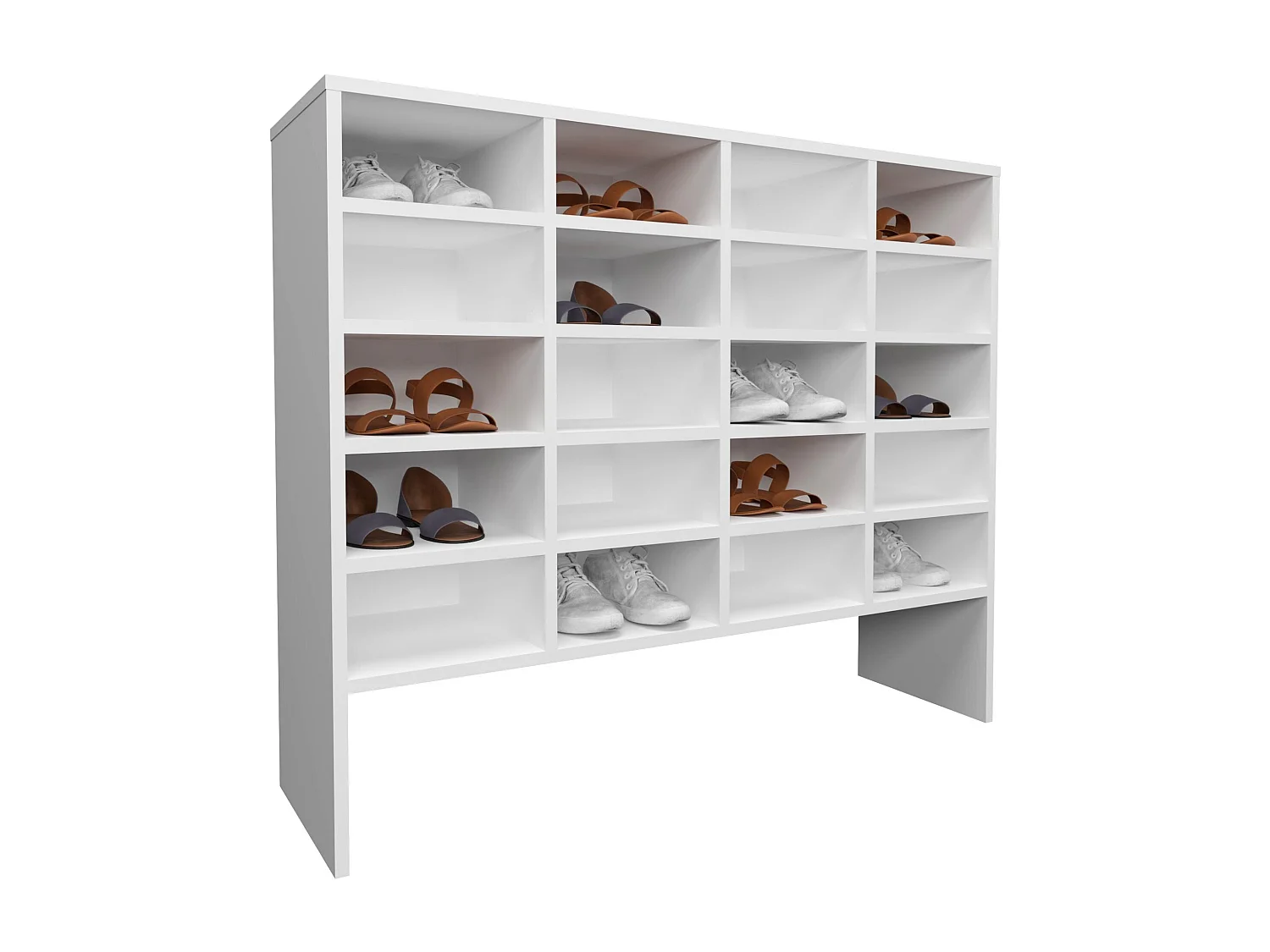 Meuble à chaussures haaus Tisso, 20 Étagères, Blanc, 104 x 30 x 100 cm
