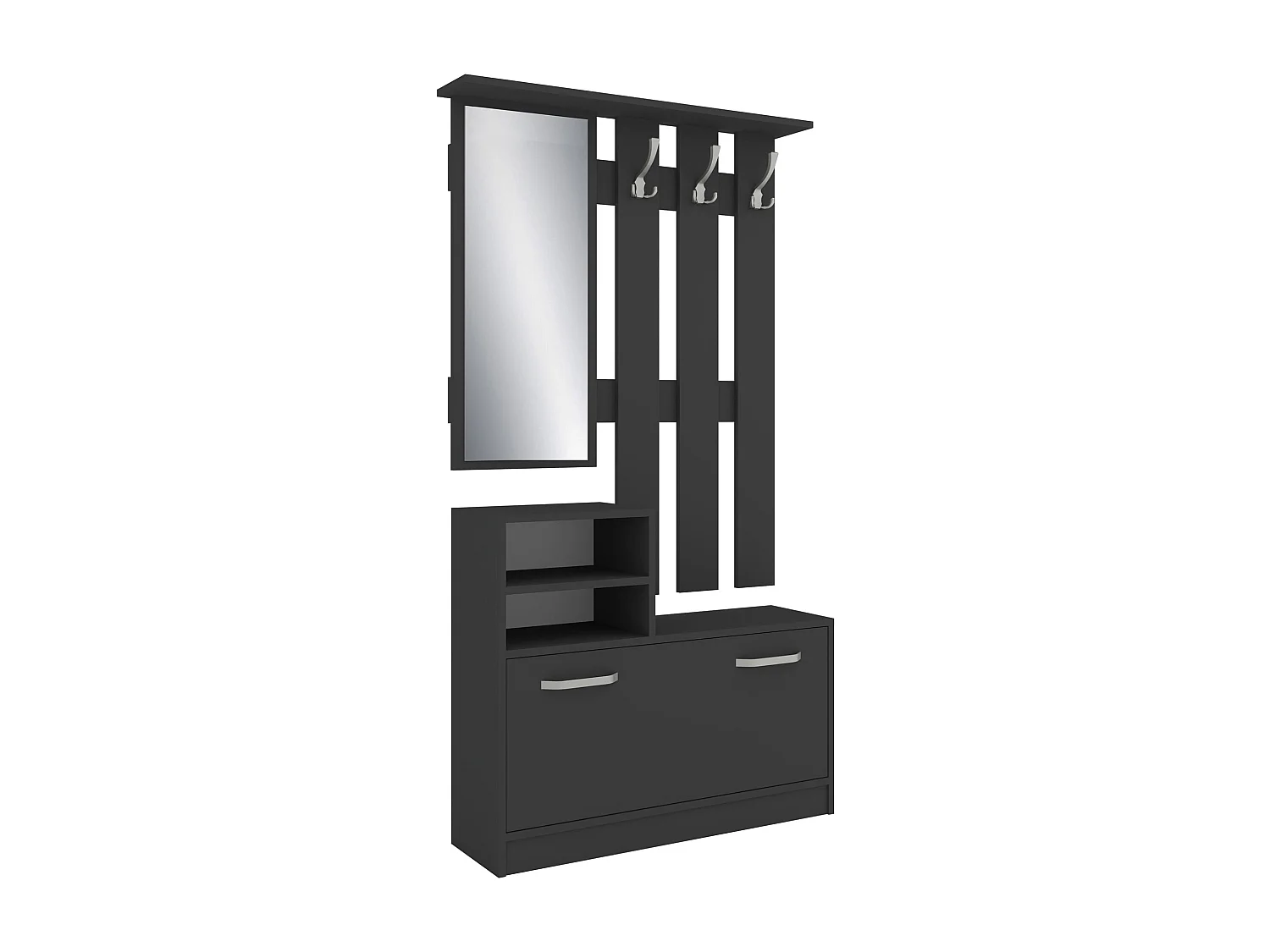 Porte-manteau Lyon, Antracite, L 85 x l 24 x H 180 cm