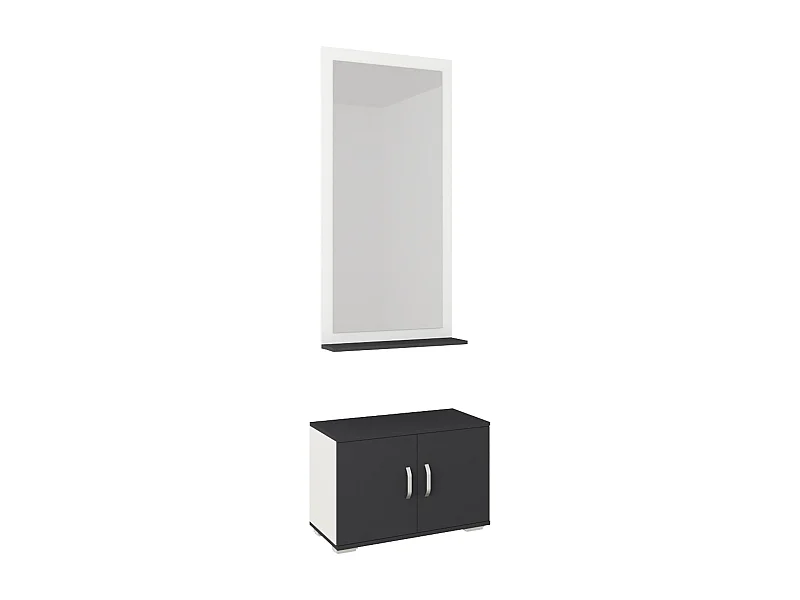Coluna de casa de banho haaus Zaria, 2 portas, Gris brillant/Blanc, MDF, C 30 x L 27 x A 190 cm