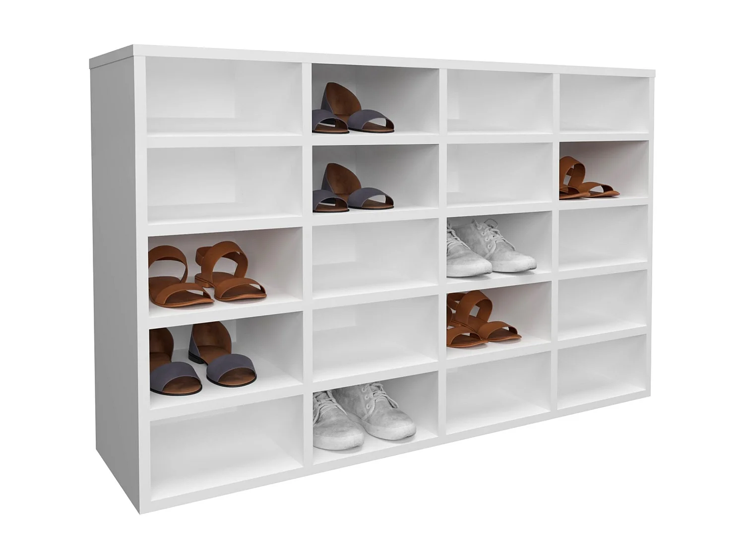 Zapatero haaus Tisso, 20 Estantes, Blanco, 104 x 30 x 68 cm