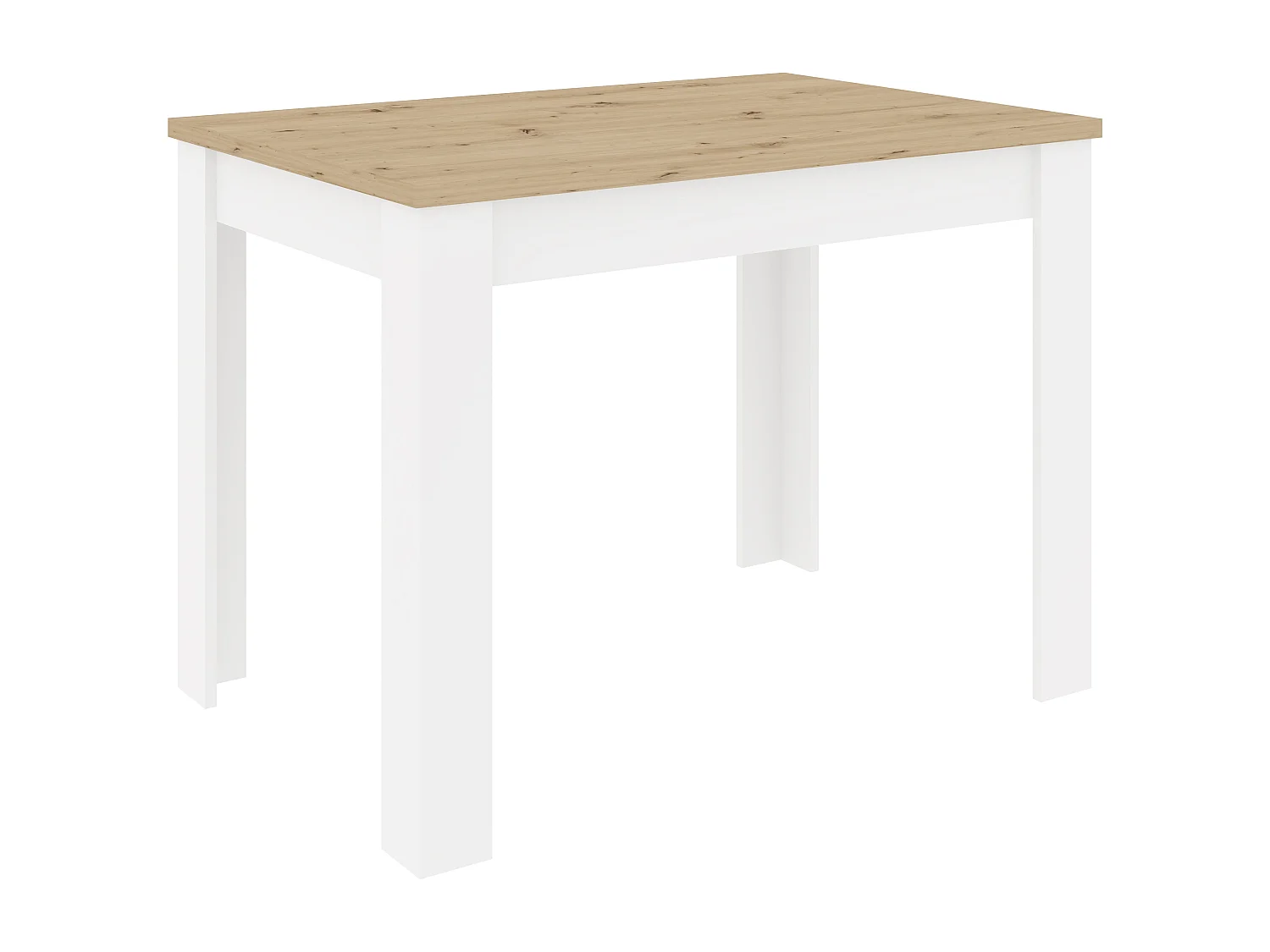 Keukentafel Zeta, Artisan eiken/Wit, 102 x 69 x 75 cm