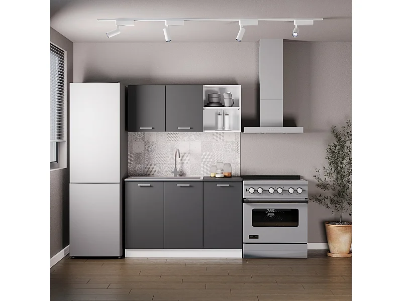 Cucina Completa haaus Ara, Antracite/Bianco, L 120 cm