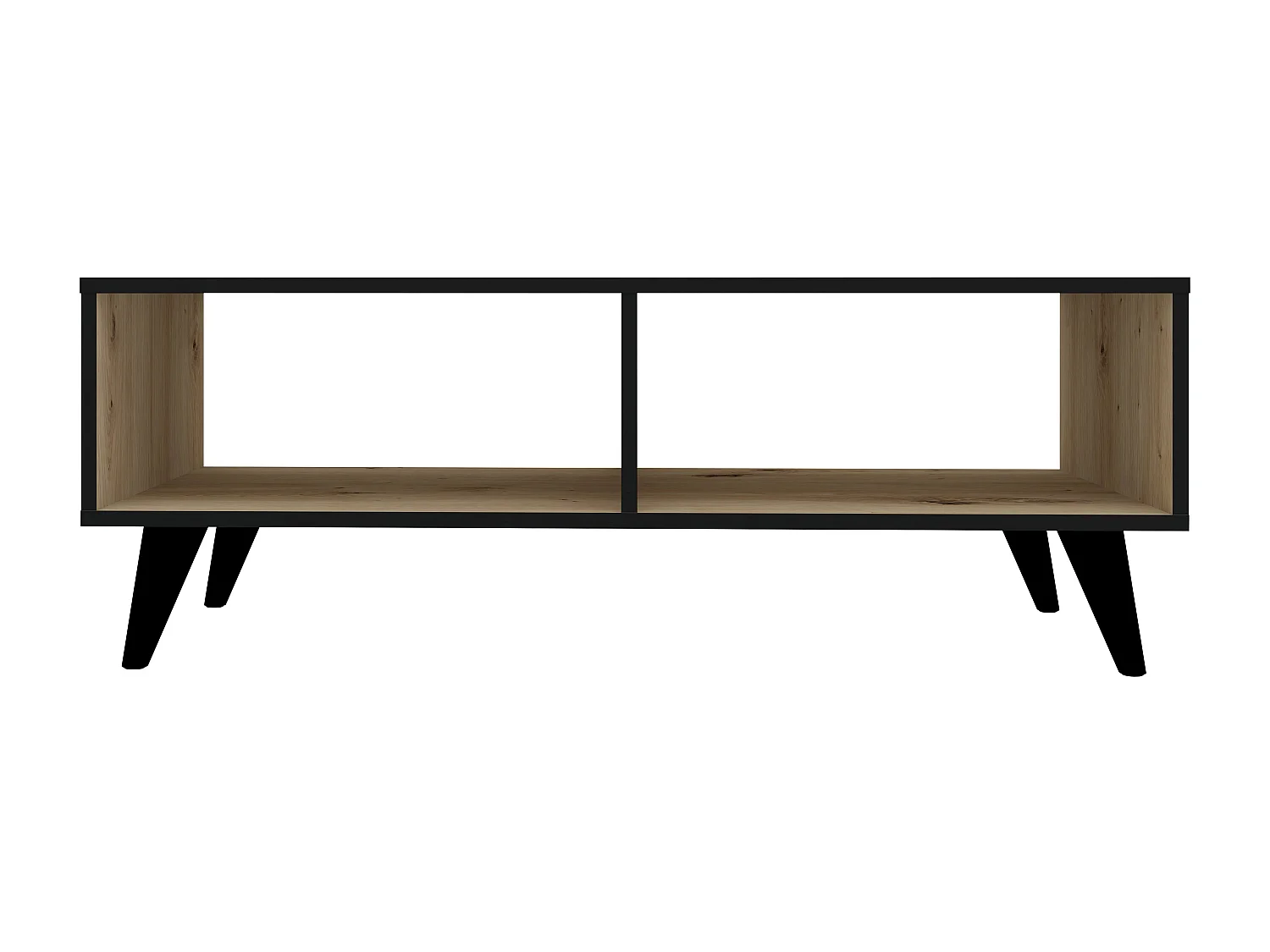 Table basse haaus Melo, Chêne artisan/Noir, 110 x 50 x 40 cm