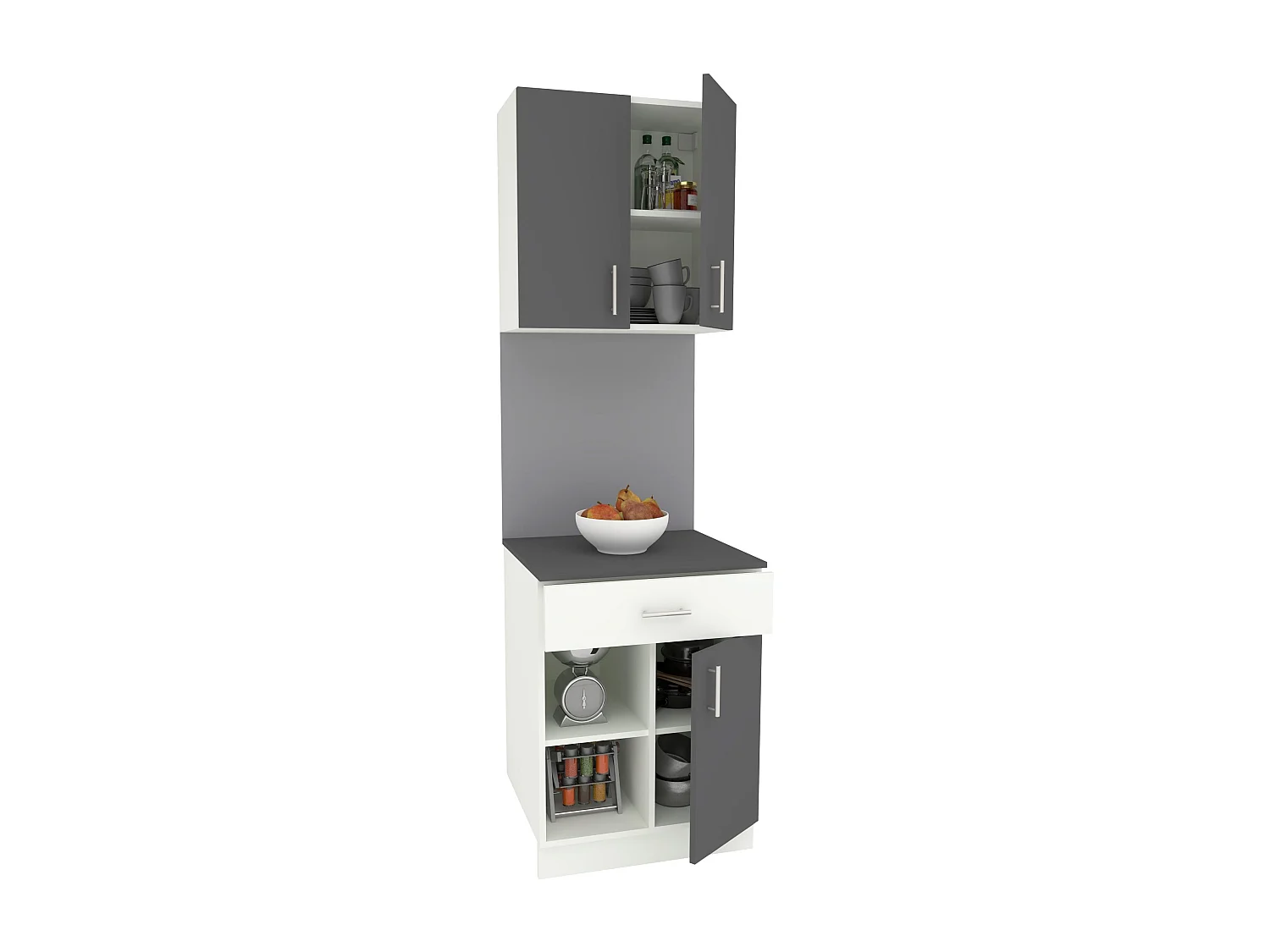 Set Cucina Berna haaus, Antracite/Bianco, L 60 cm