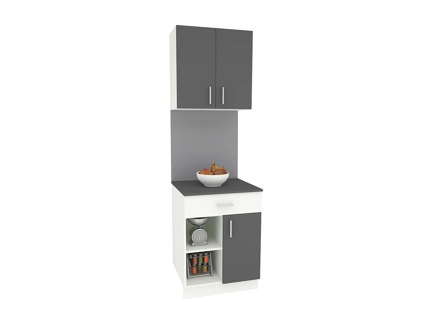 Set Cuisine Berna haaus, Anthracite/Blanc, L 60 cm