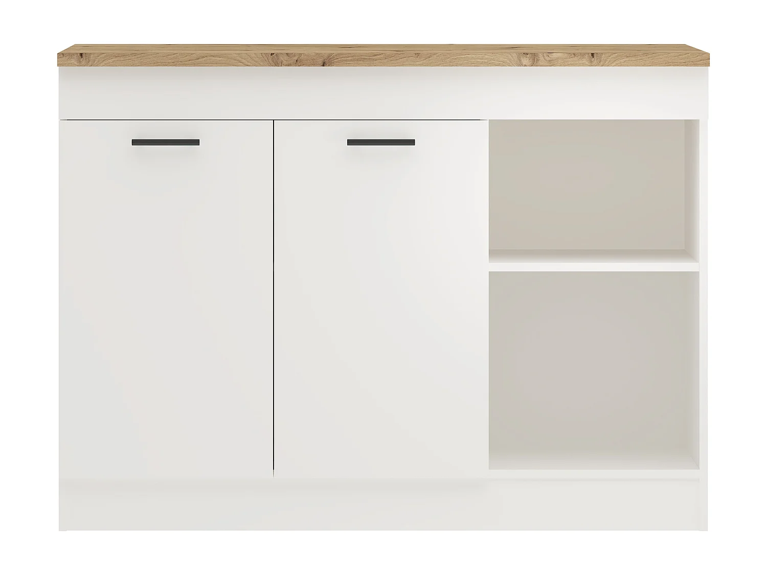 Îlot Central De Cuisine haaus Vigra, Chêne Artisan/Blanc, 122 x 76 x 90 cm