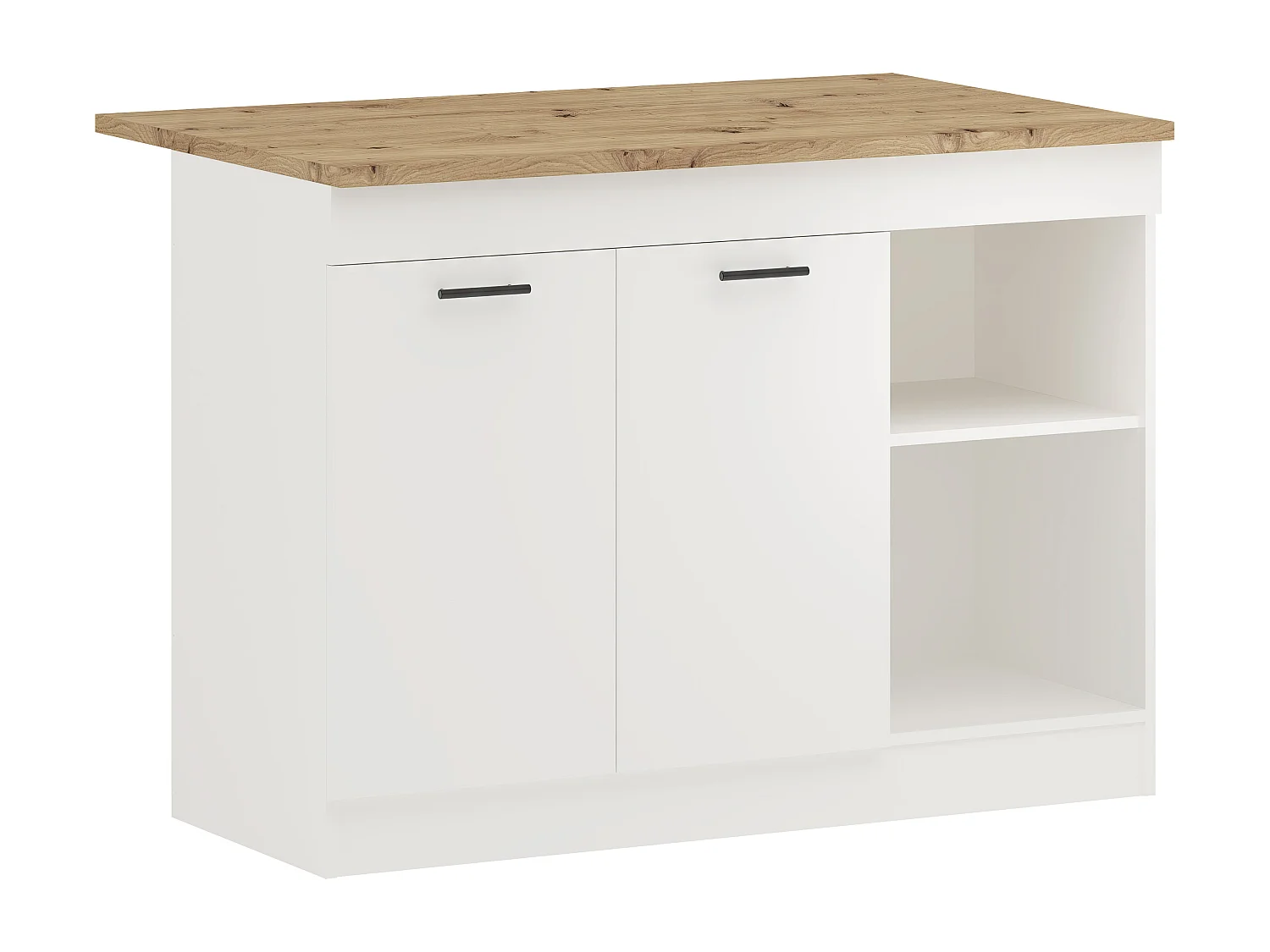 Isla De Cocina haaus Vigra, Roble Artisan/Blanco, 122 x 76 x 90 cm