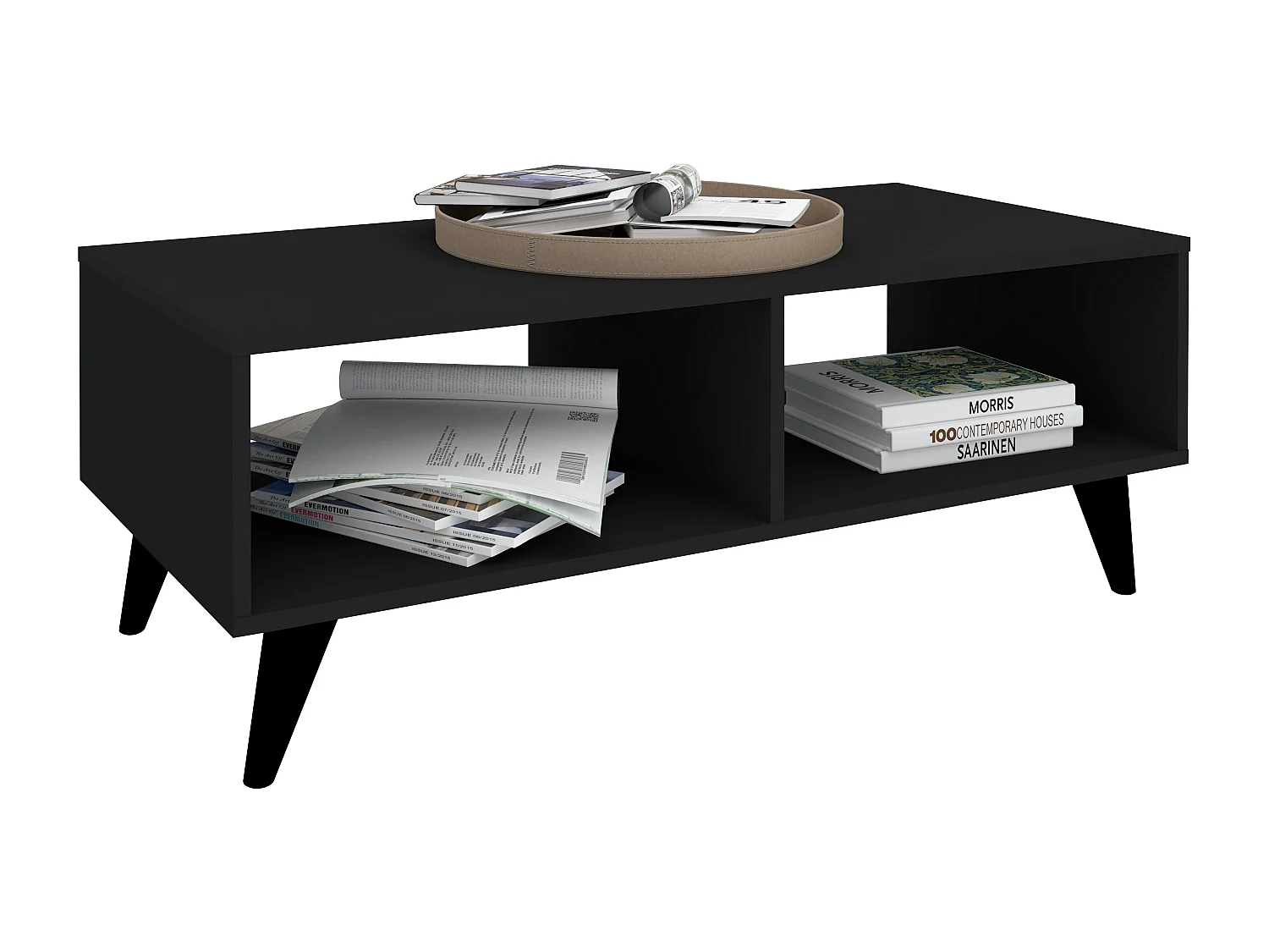 Couchtisch Melo, Schwarz, 110 x 50 x 40 cm