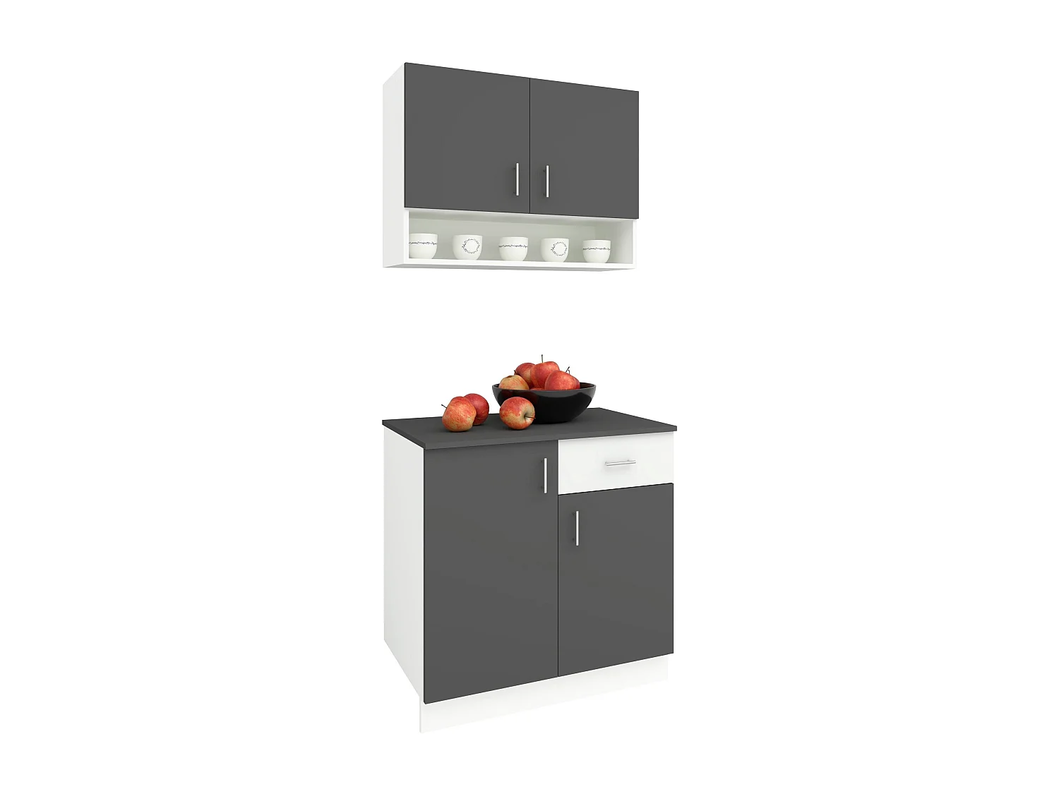 Set Cuisine Berna haaus, Anthracite/Blanc, L 80 cm