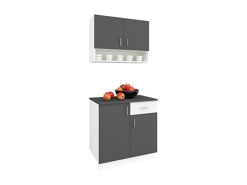 Set Cuisine Berna haaus, Anthracite/Blanc, L 80 cm