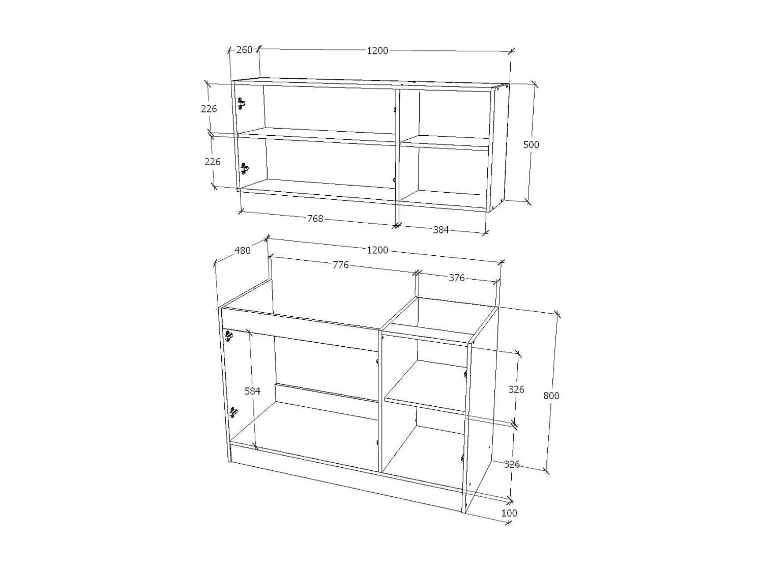 Set Cuisine Ara haaus, Blanc, L 120 cm