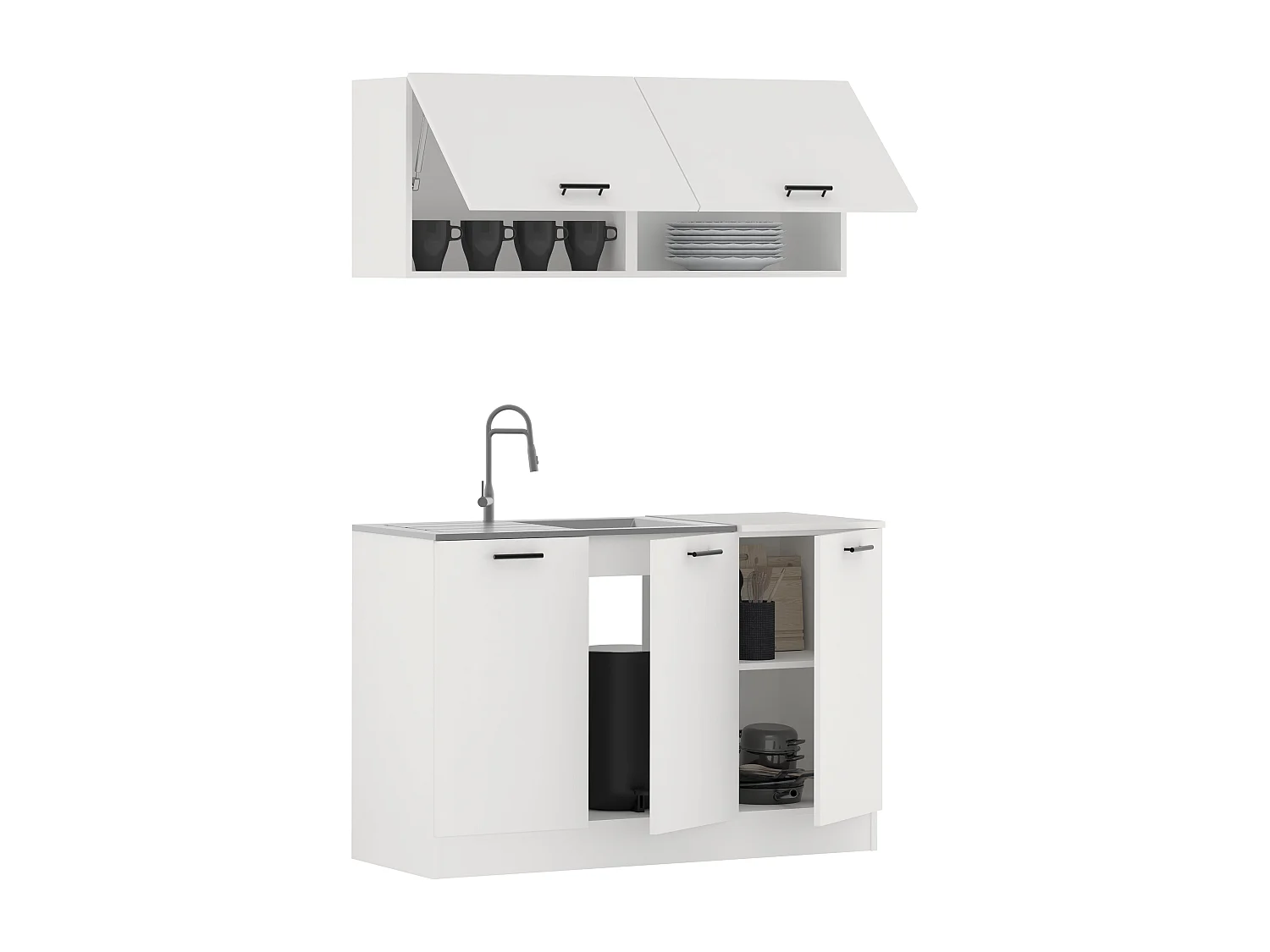 Cocina Equipada haaus Taco, Blanco, L 120 cm