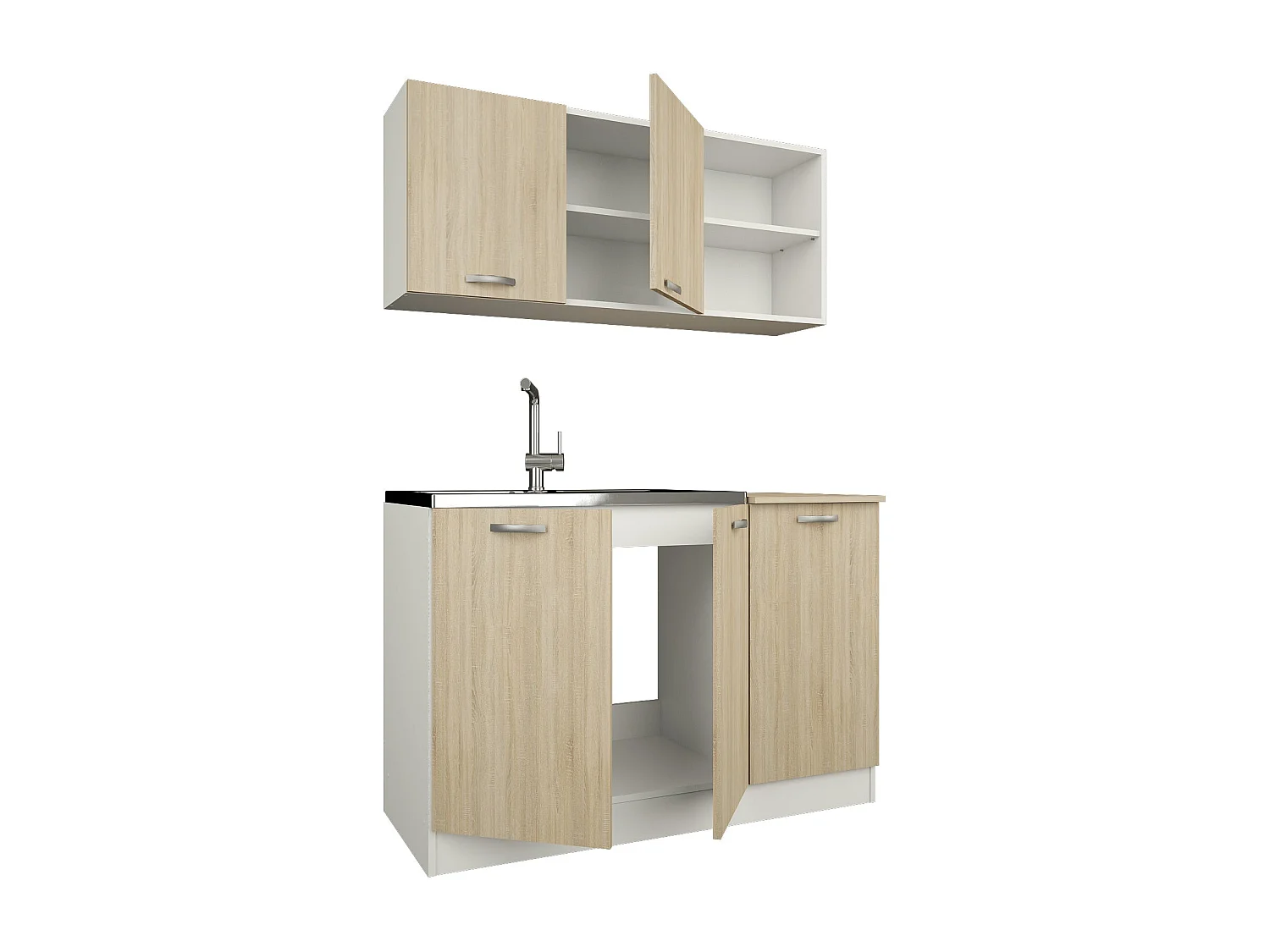 Set Cuisine Ara haaus, Chêne Sonoma/Blanc, L 120 cm