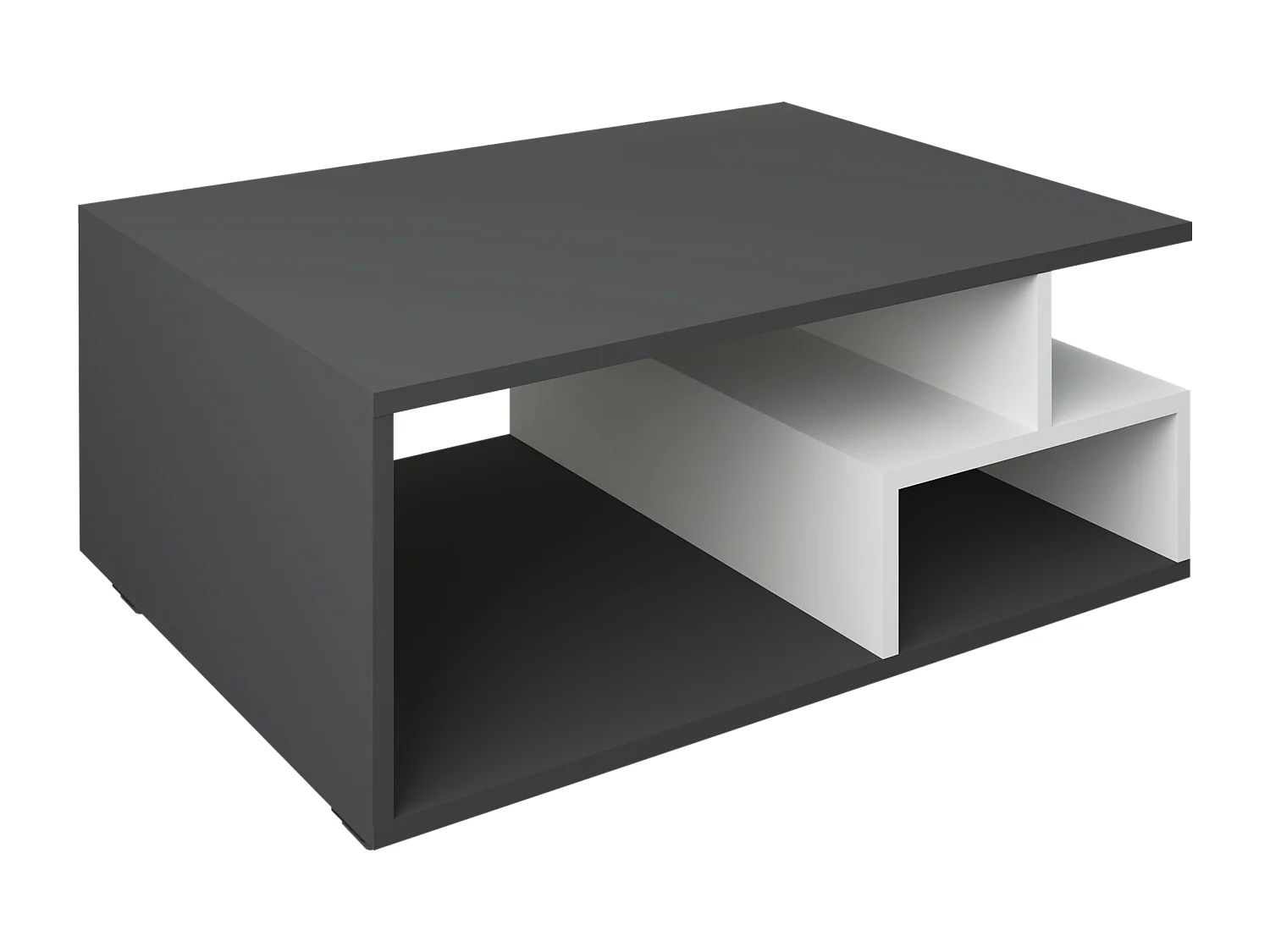 Table basse haaus Tapa, Anthracite/Blanc, 80 x 50 x 40 cm