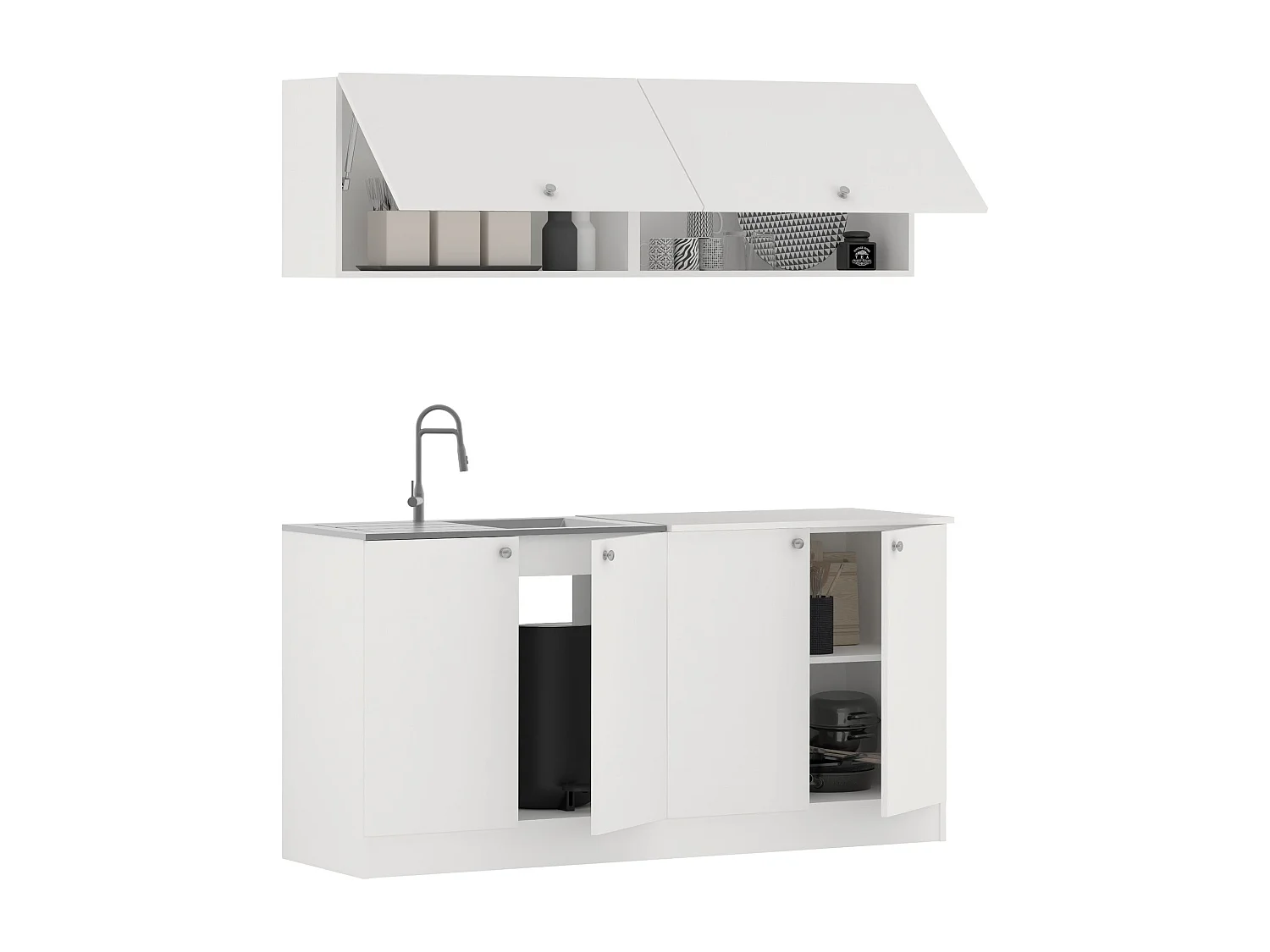Cucina Attrezzata haaus Alegra, Bianco, L 160 cm