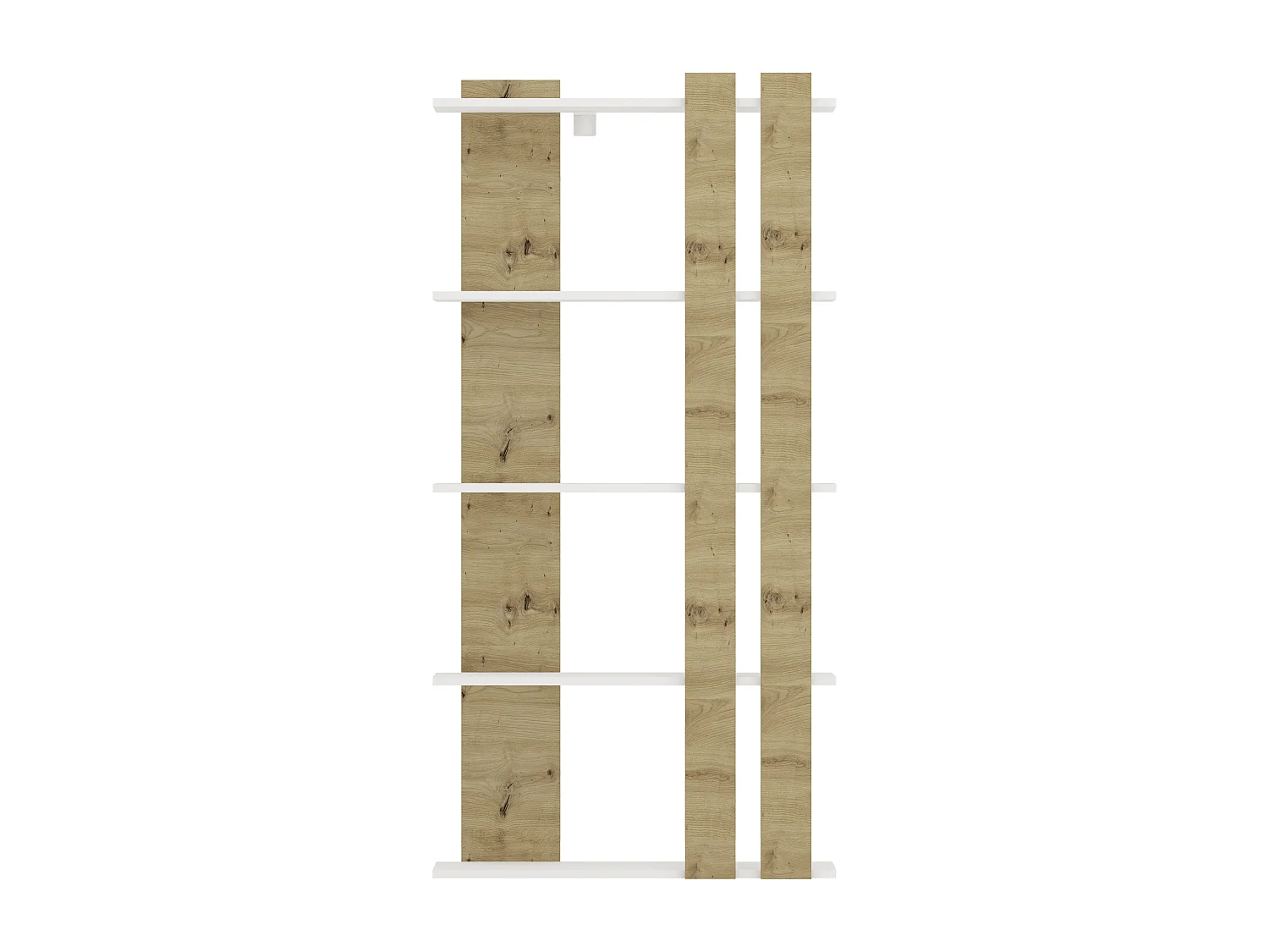 Estante haaus Elmo, 5 prateleiras, Branco/Carvalho Artisan, 80 x 20 x 160 cm